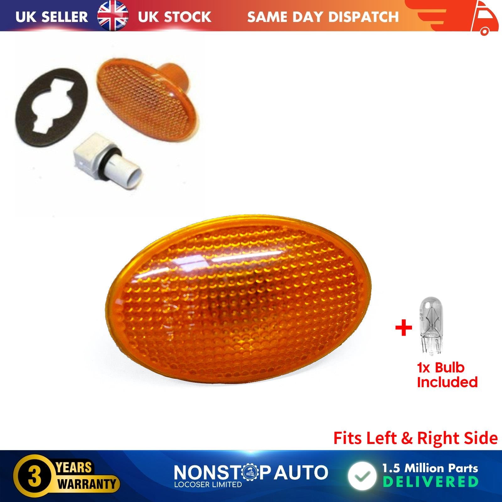 Side Indicator Repeater Lens Light Amber For Ford Fiesta MK3 MK4 KA Mondeo MK1 Transit MK4 MK5