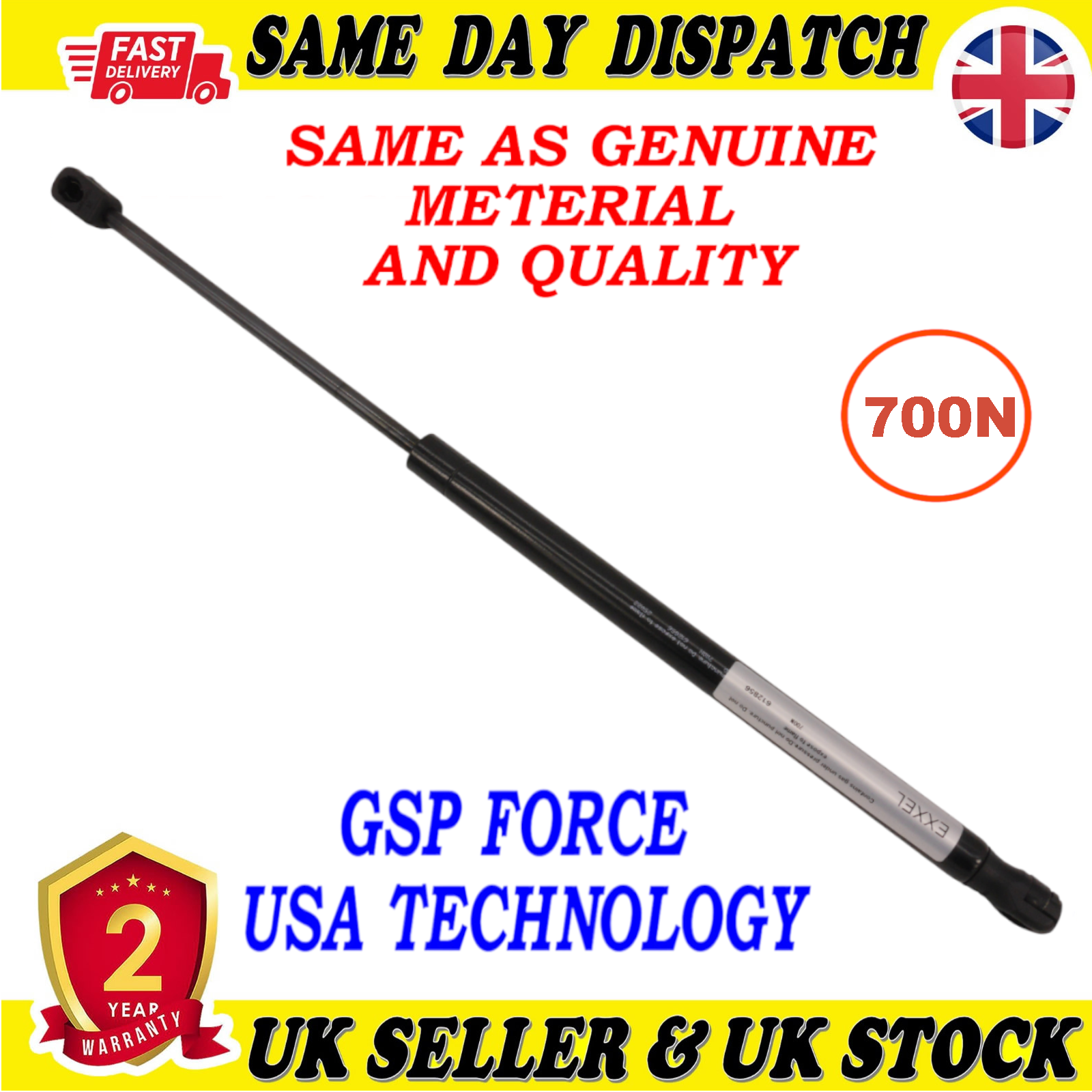 TAILGATE BOOT GAS STRUTS 700 Newton FOR VAUXHALL ASTRA J 93867088