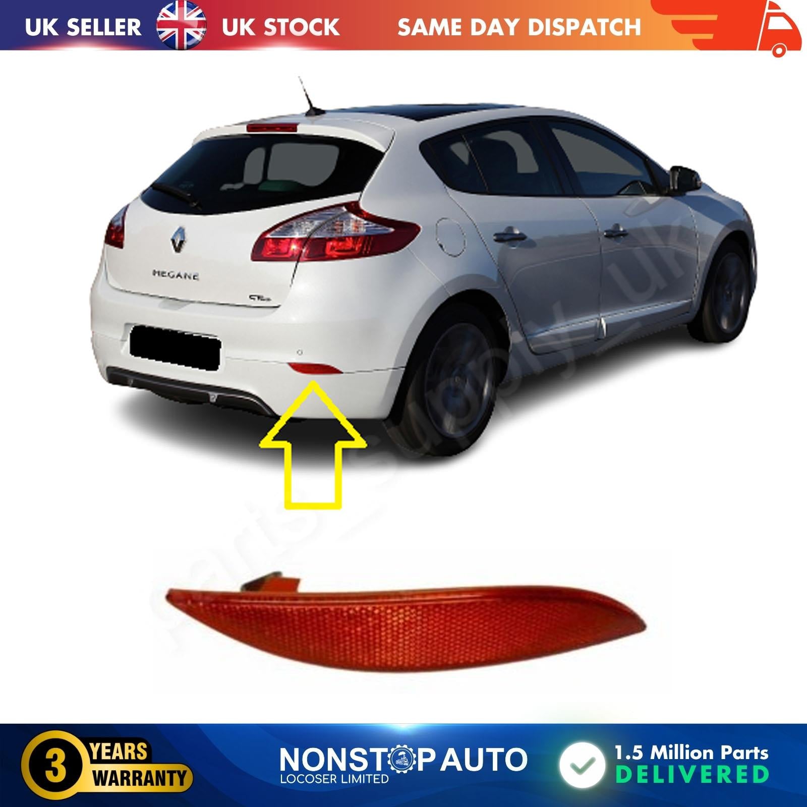 Bumper Reflector Light Rear Right Side Fits RENAULT  Fluence Megane MK3 265600004R