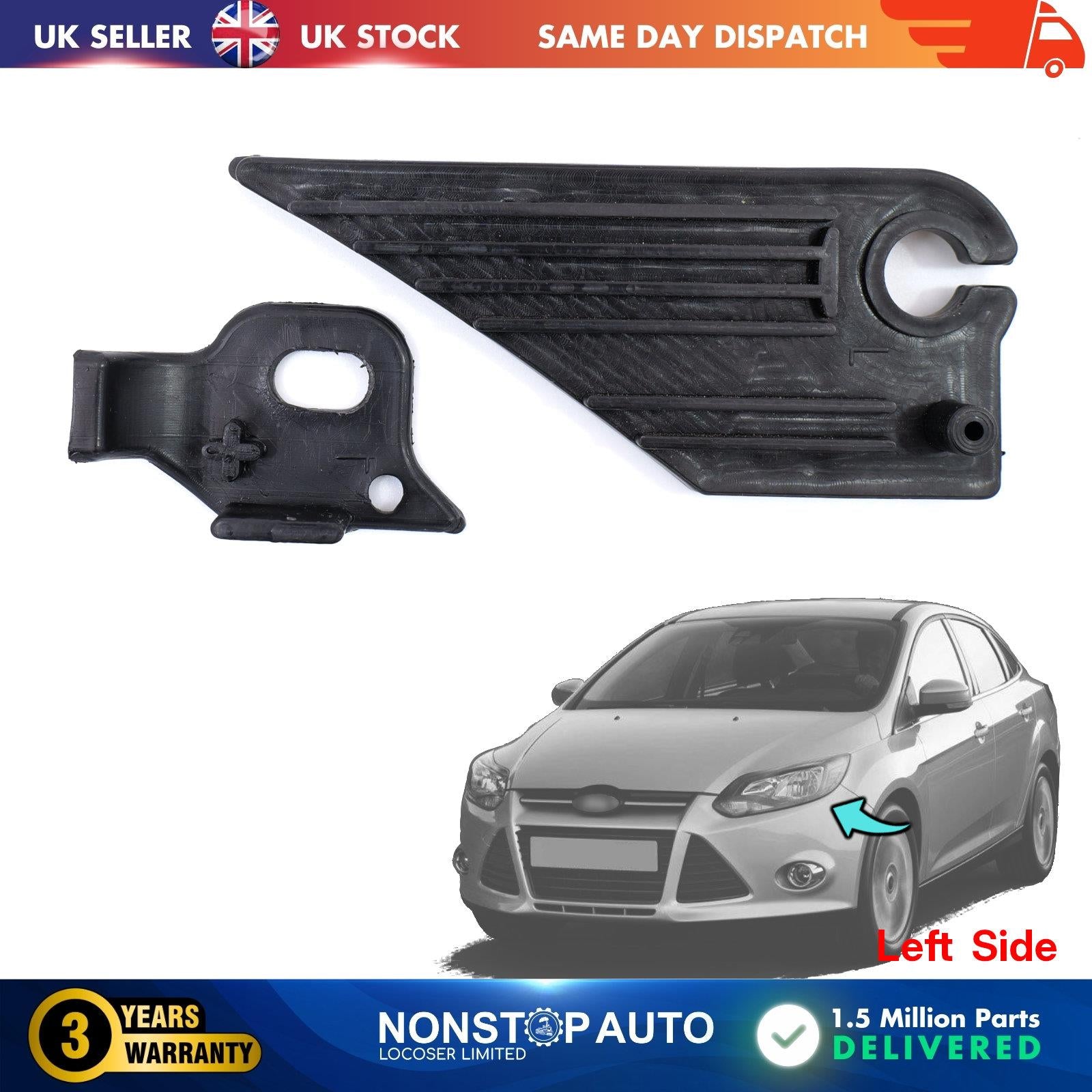 Headlight Repair Kit Bracket Mount Clips Left Side For Ford Focus MK3