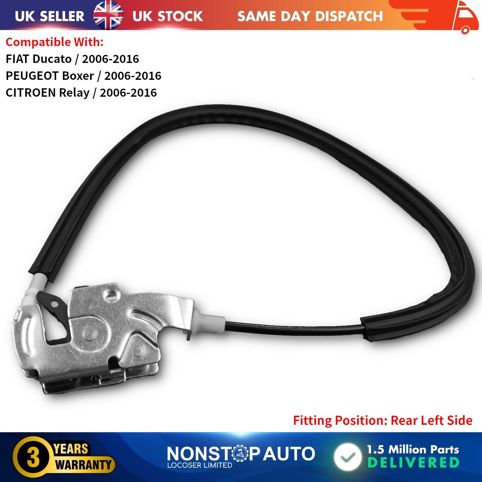 Rear Door Lower Latch Lock Cable Fits CITROEN Relay