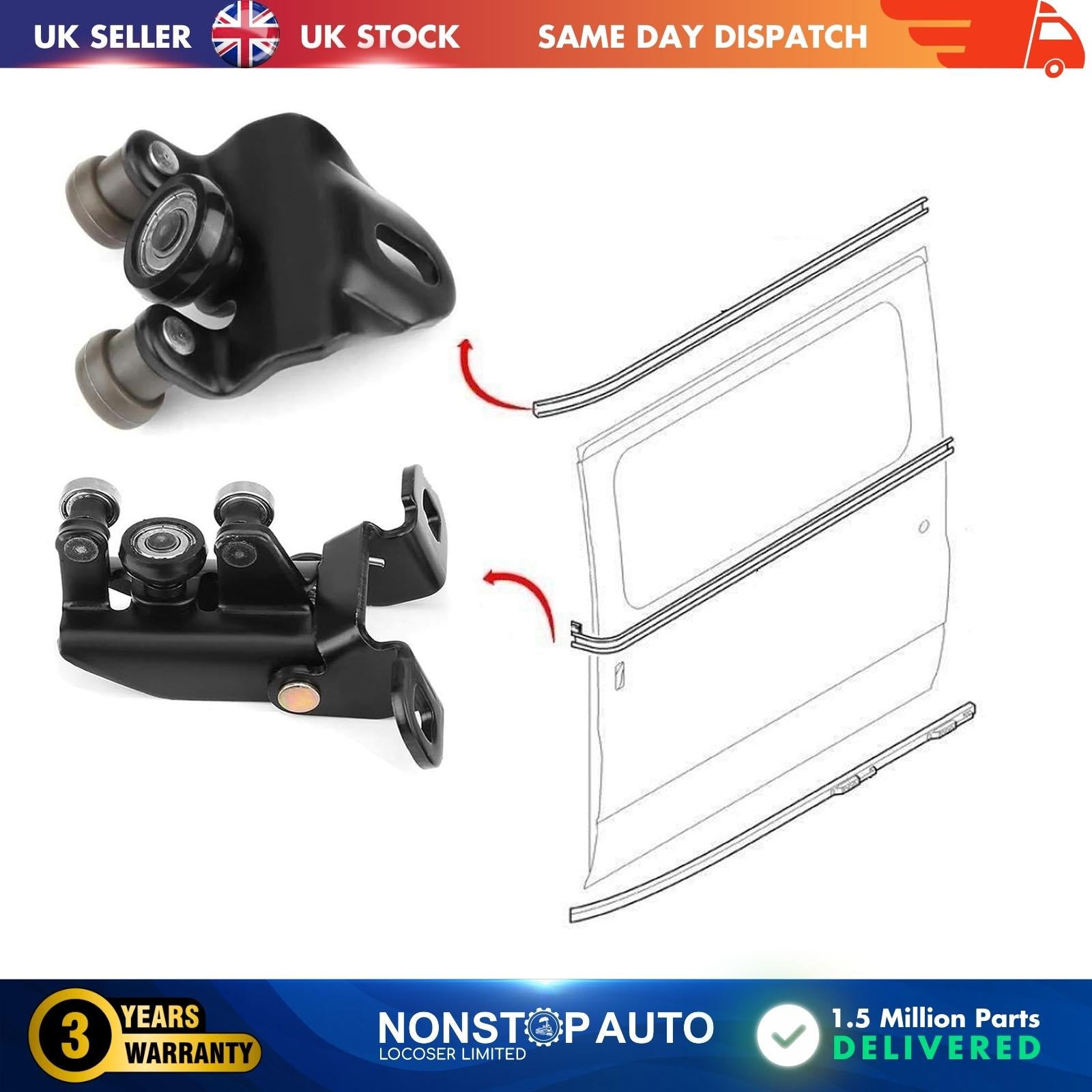 2X Sliding Door Roller Guide Hinge  Middle and Top Left For FORD Transit MK6 MK7