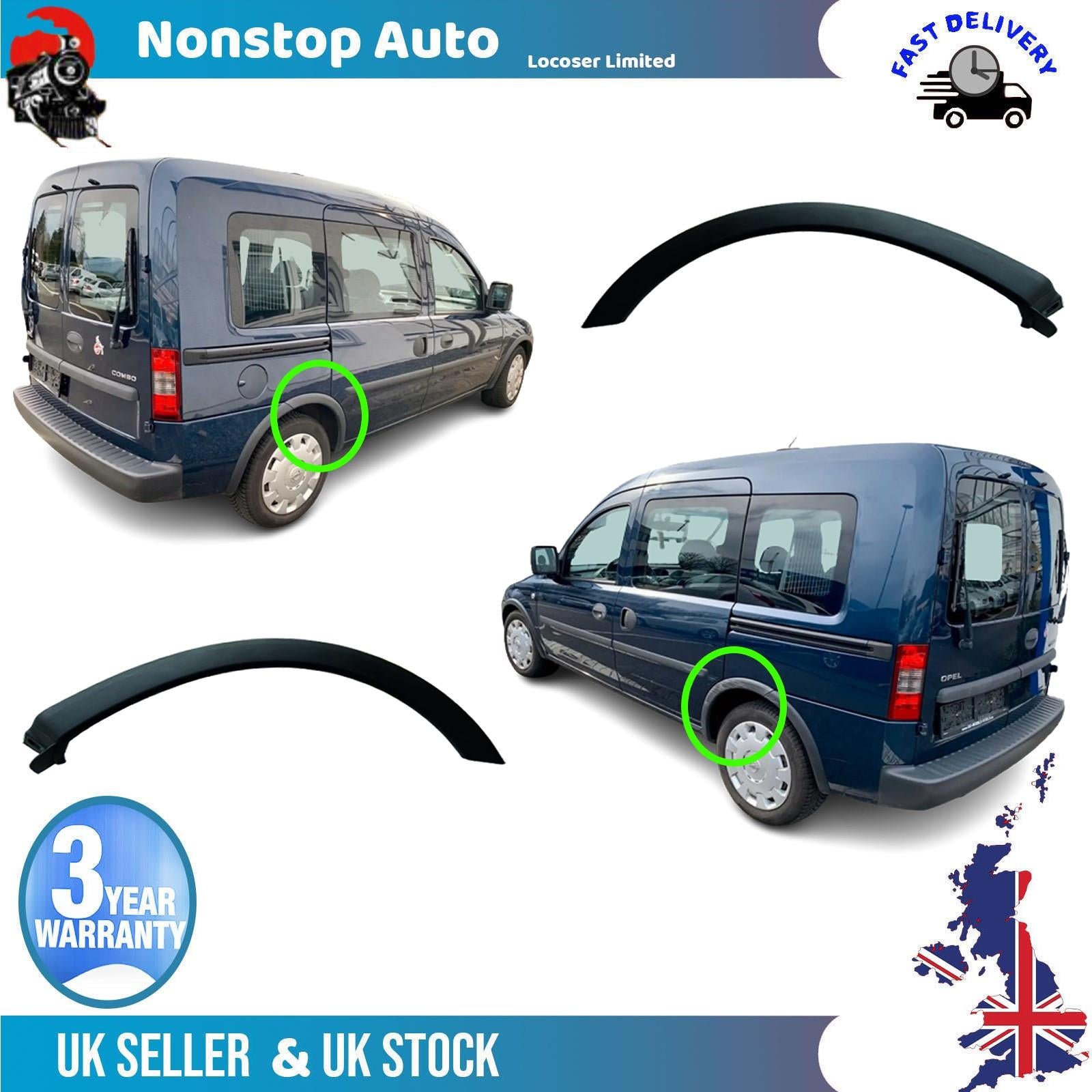 2X Rear Right and Left moulding Wheelhouse For VAUXHALL Combo 2001-2012