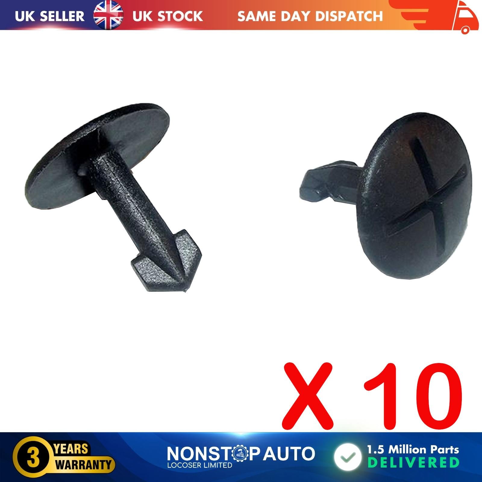 10 X FOR AUDI VOLKSWAGEN Wheel Arch Cover Panel Dowel Pin Clips 4A0805121C