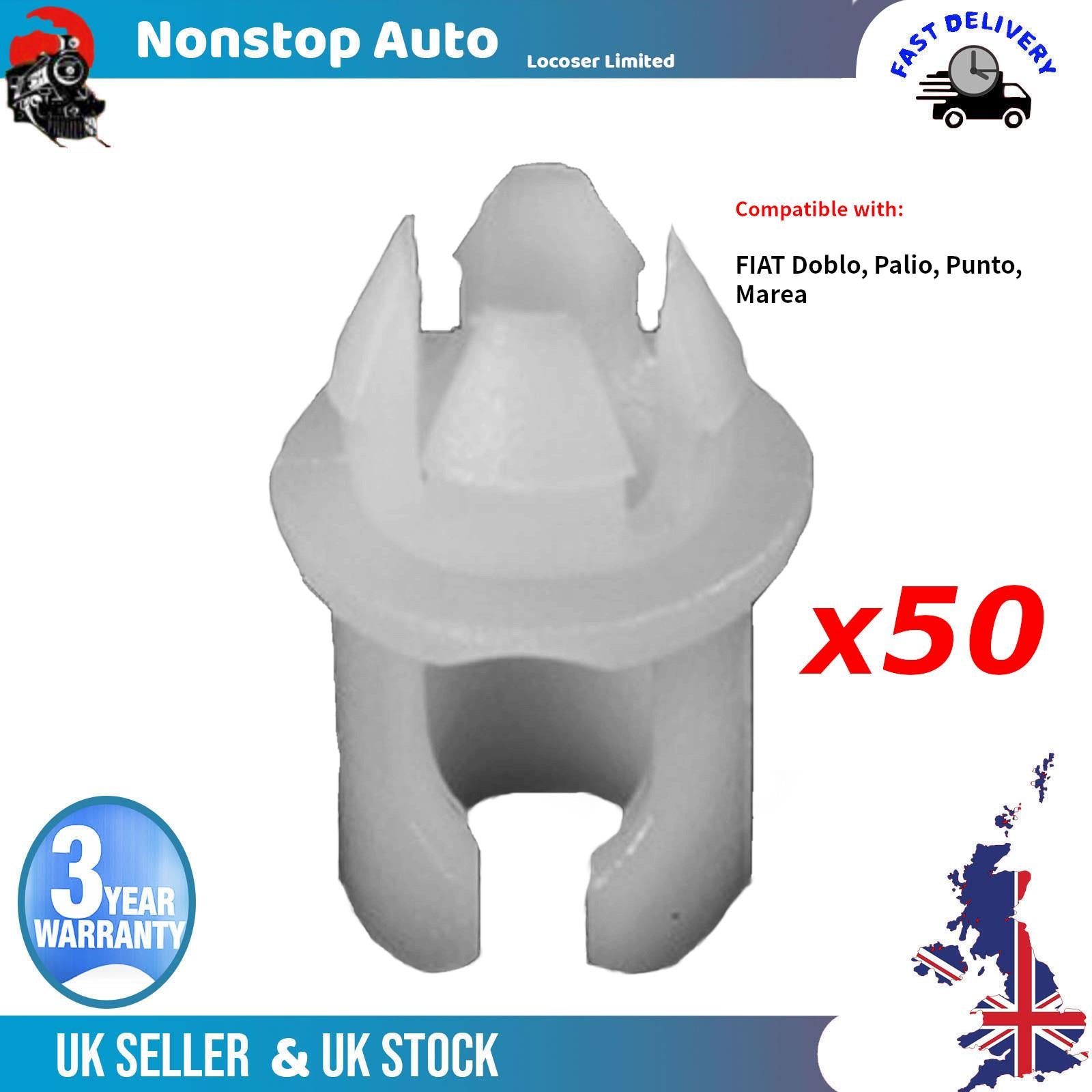 50X For Fiat Doblo Palio Punto Marea Door Lock Catch Panel Trim Clips