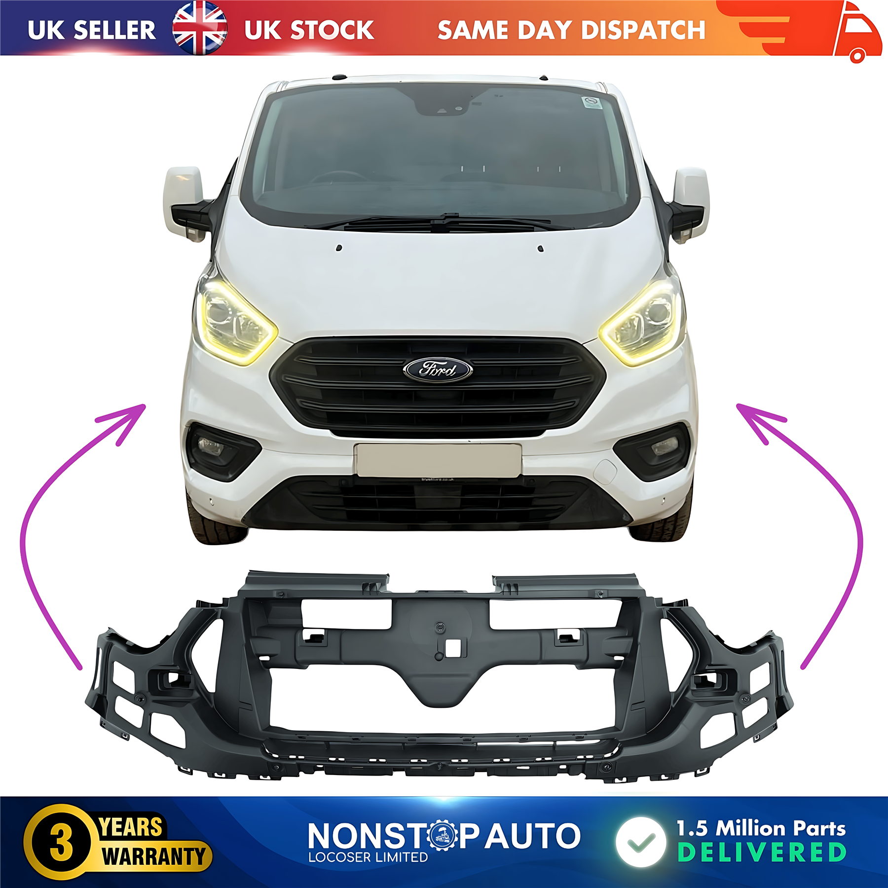 Front Bumper Centre Support Bracket For FORD Transit Custom V362 2018-2023 JK2117E778AD