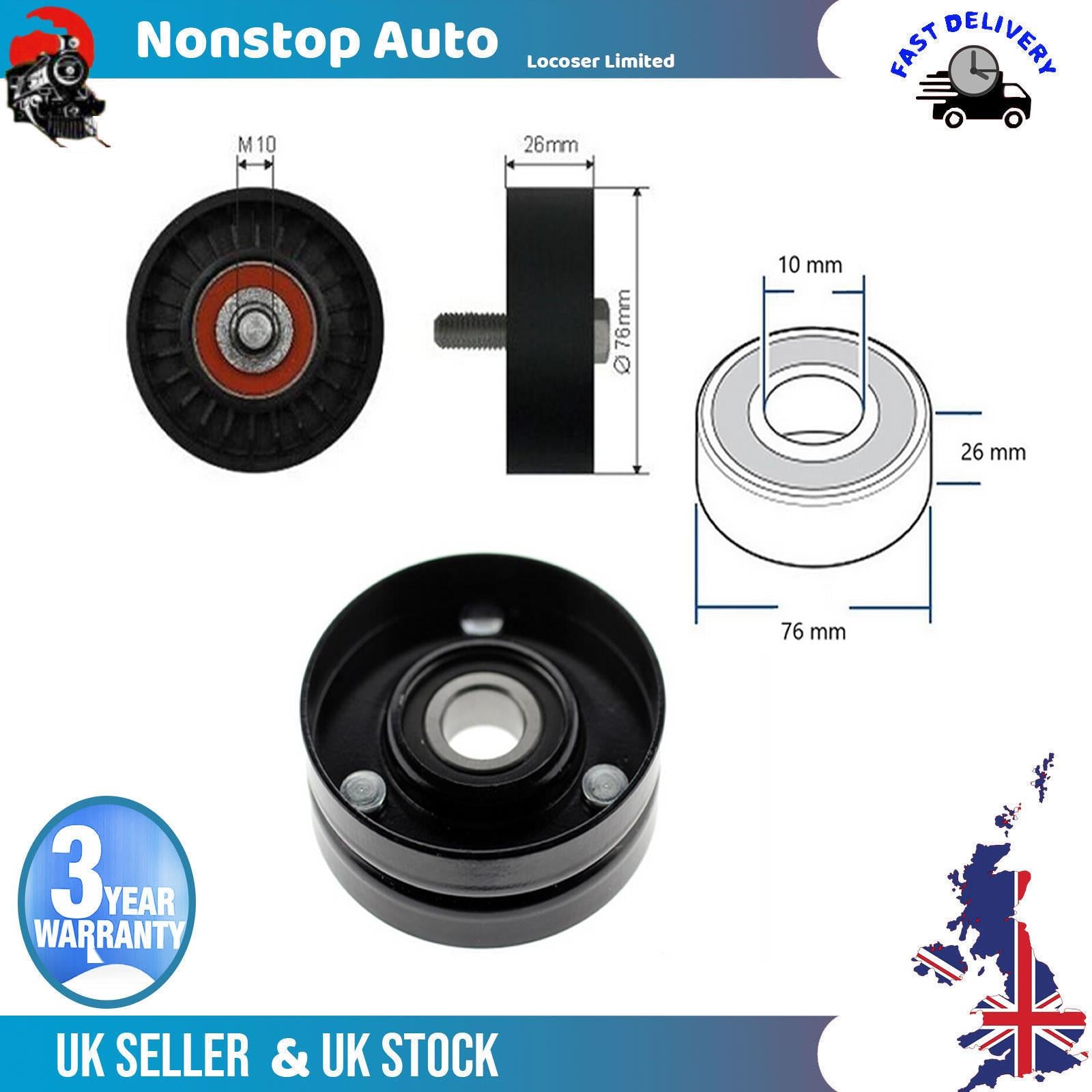 Fan Belt Tensioner Pulley - V - Ribbed Belt Idler For SEAT Leon Toledo II