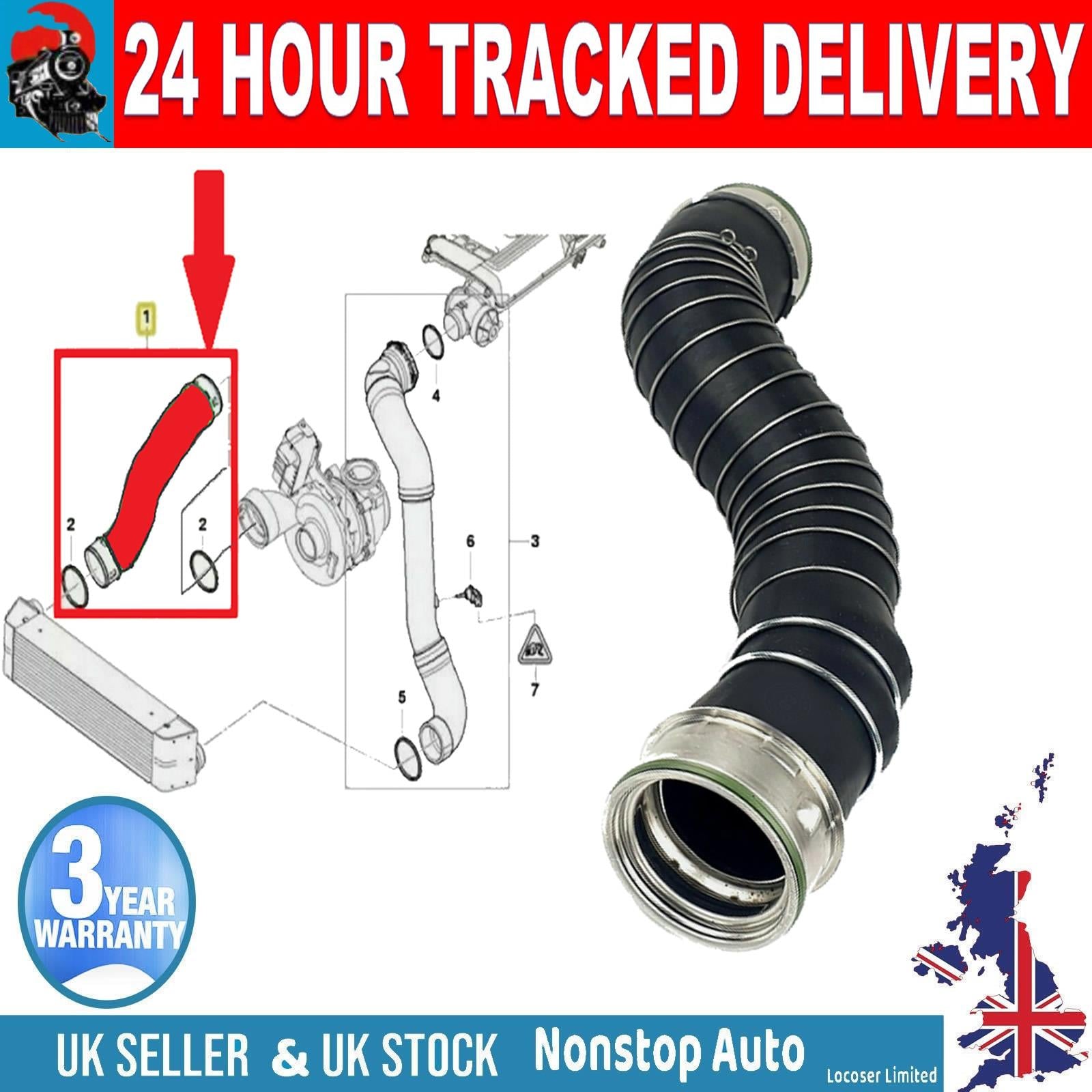 TURBO INTERCOOLER HOSE PIPE FOR BMW X3 (E83) 3.0 d (2005-2011) 11613435259