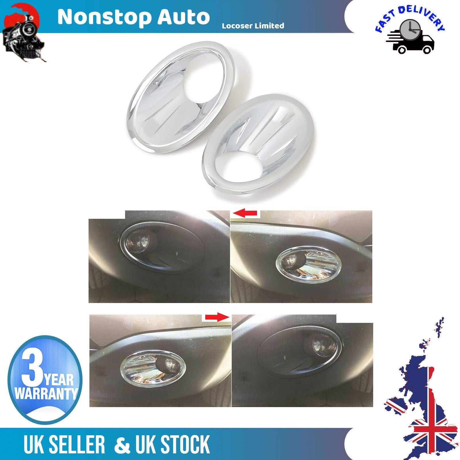 Fog Light Frame Trim Panel Chrome Front Left and Right for NISSAN Qashqai 08-13