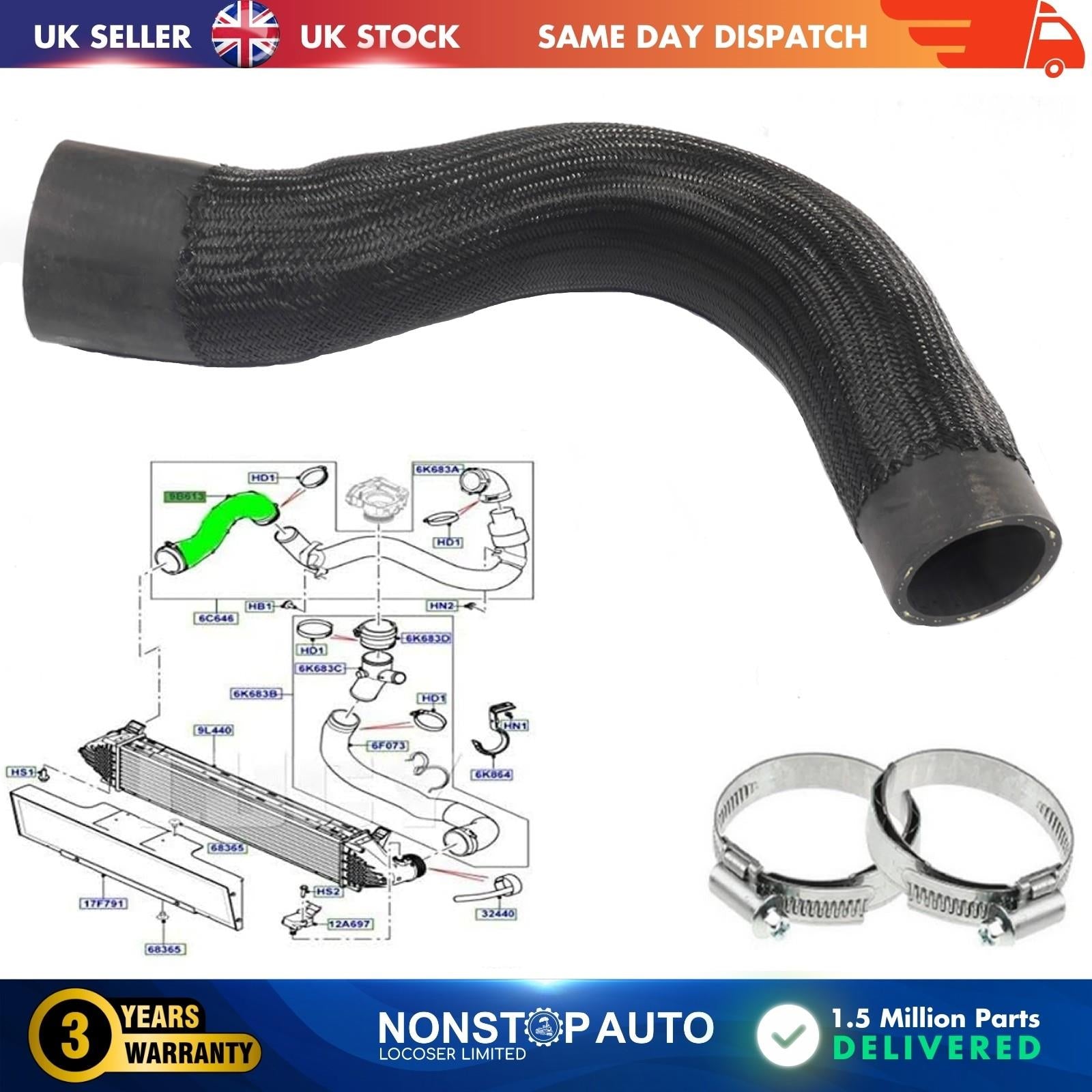 TURBO INTERCOOLER HOSE PIPE FOR LAND ROVER DISCOVERY SPORT RANGE ROVER EVOQUE LR024516