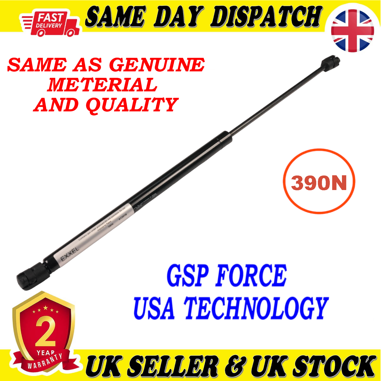 TAILGATE BOOT GAS STRUTS 390 Newton FOR MAZDA 3 BP4K63620D