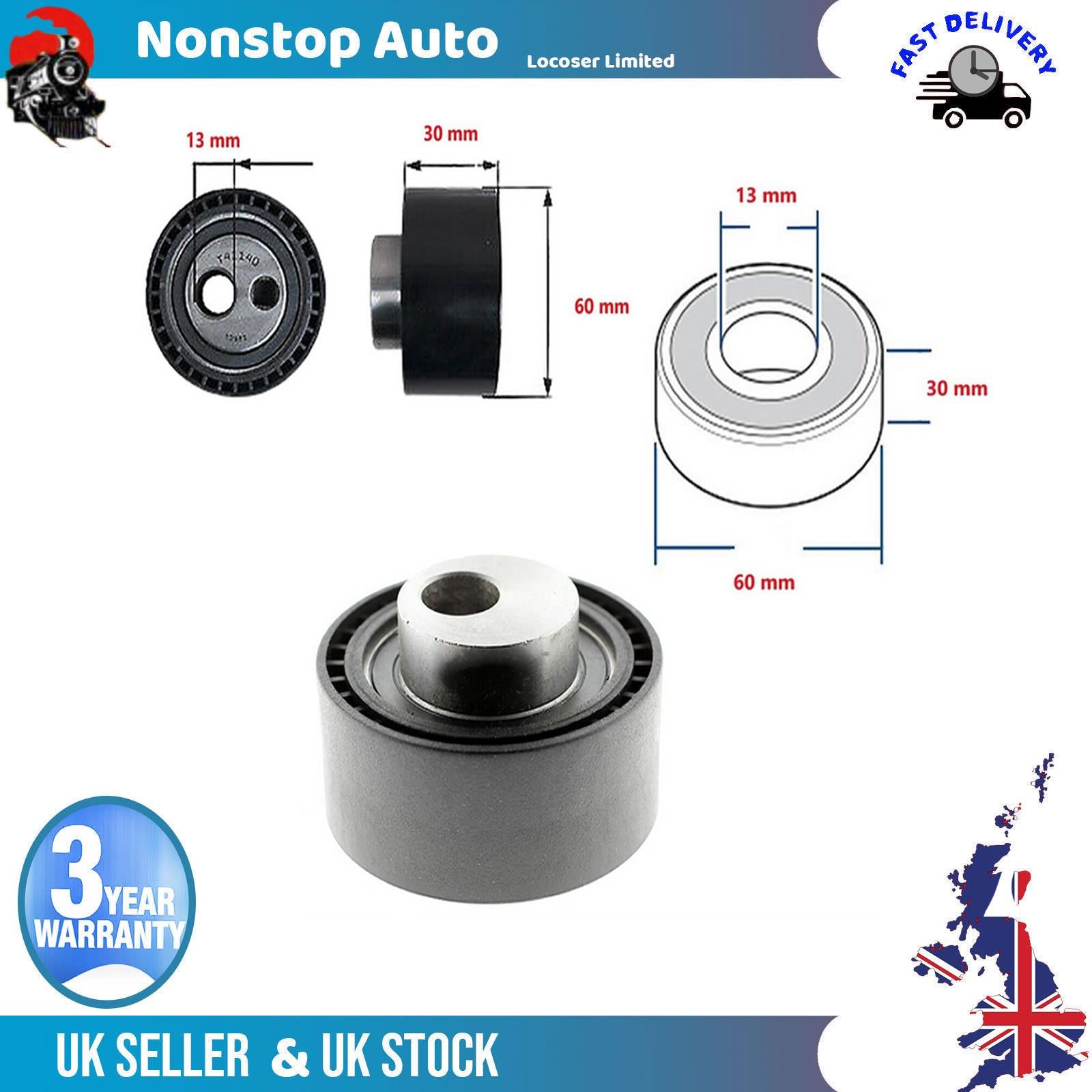 Fan Belt Tensioner Pulley - V - Ribbed Belt Idler For CITROEN Berlingo C5 C8