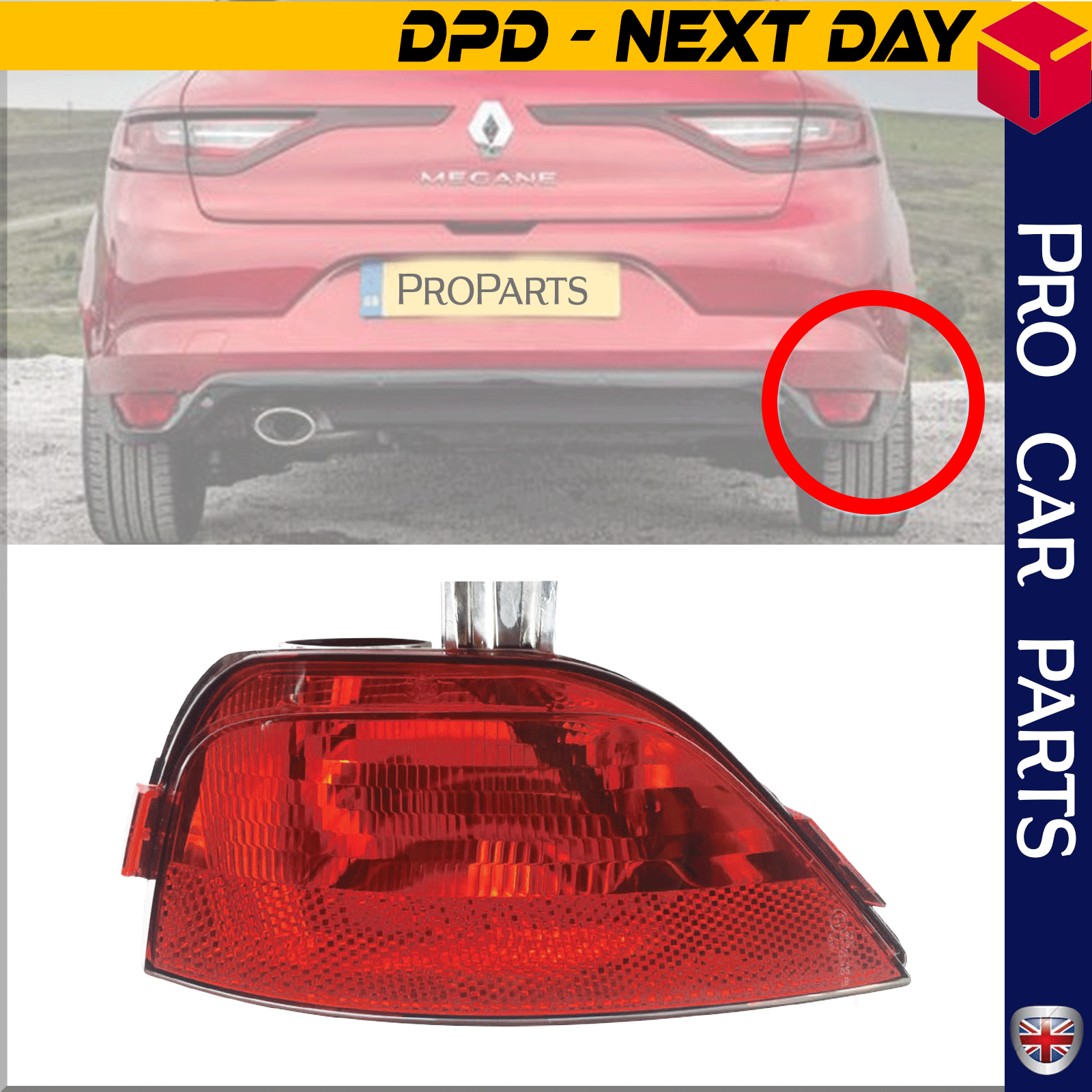 Rear Fog Light Right Side Fits Renault Megane Mk4 Hatchback 265804720R