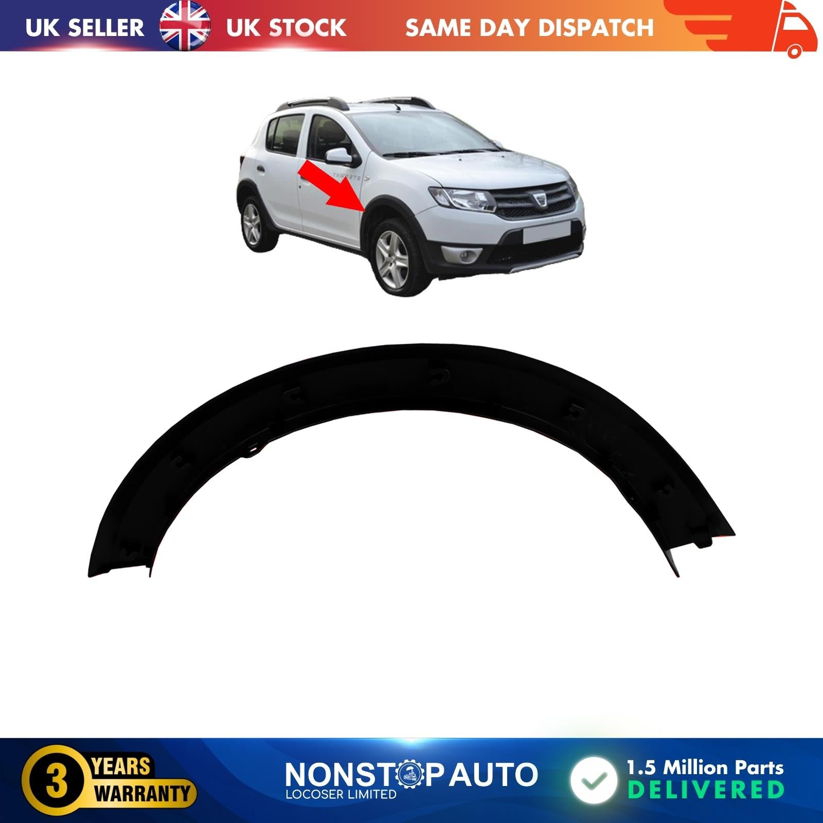 FRONT WHEELARCH MOULDING TRIM RIGHT SIDE FITS DACIA SANDERO LOGAN MK2 638747990R