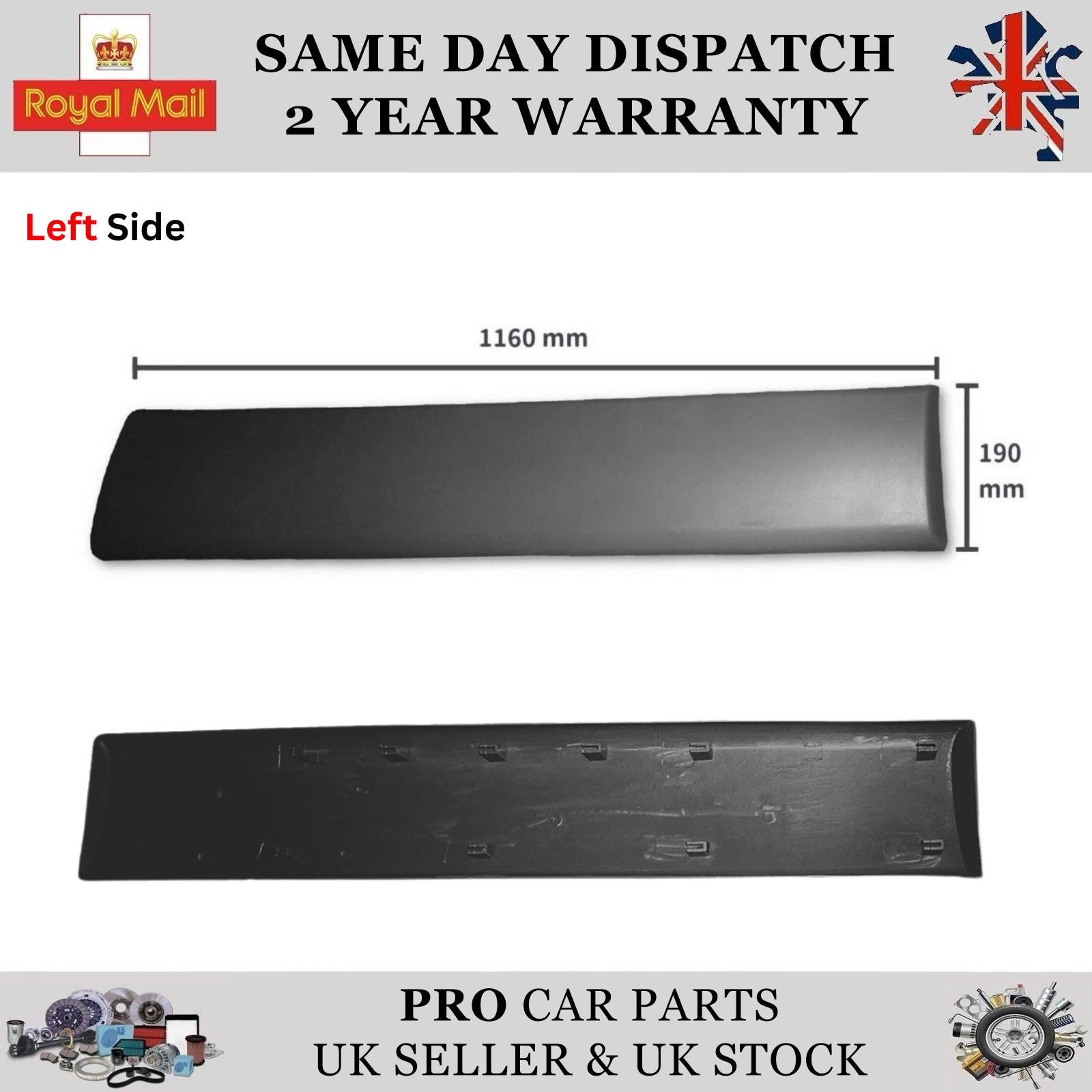 Left Door Side Trim Panel Long Center Moulding For VAUXHALL Vivaro 8200036093
