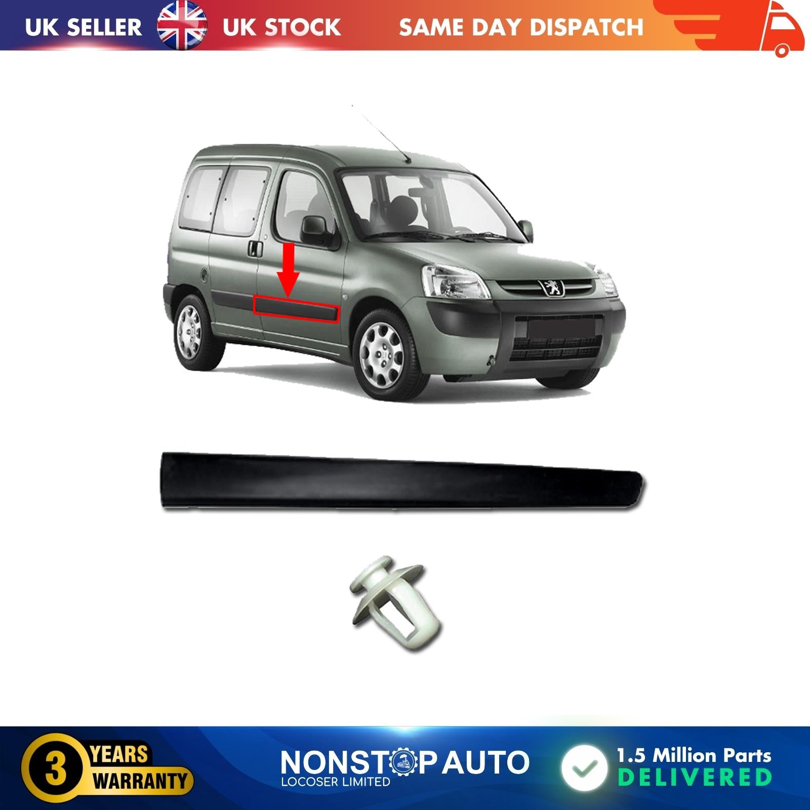 Door Panel Trim Moulding Front Right For CITROEN Berlingo 2006-2008 8545.EE