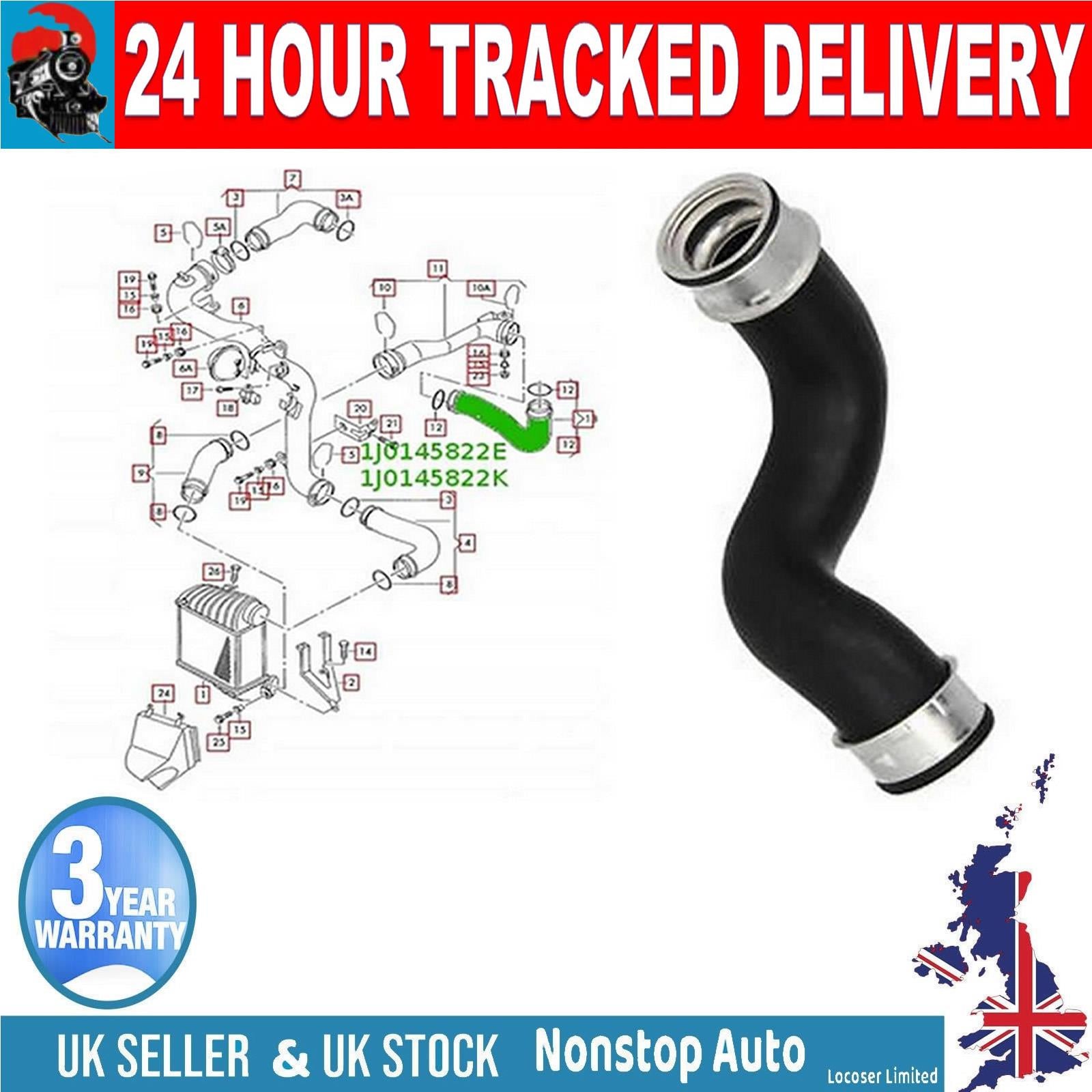 TURBO INTERCOOLER TURBO HOSE PIPE FOR  VW GOLF IV BORA 1.9 TDI SEAT LEON TOELDO 1.9 TDI  AUDI A3 1.9 TDI SKODA OCTAVIA 1.9 TDI 1J0145822E