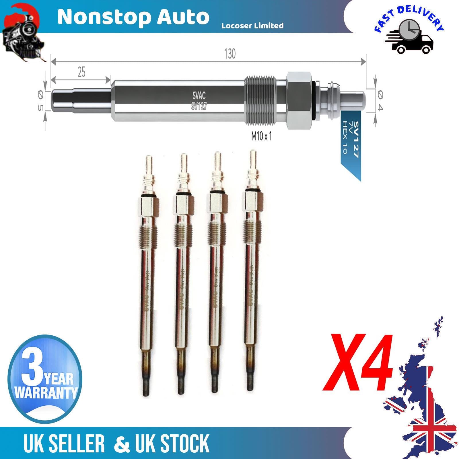 4X Glow Plugs For CHRYSLER Voyager IV 2.5 2.8 CRD 5142577AA