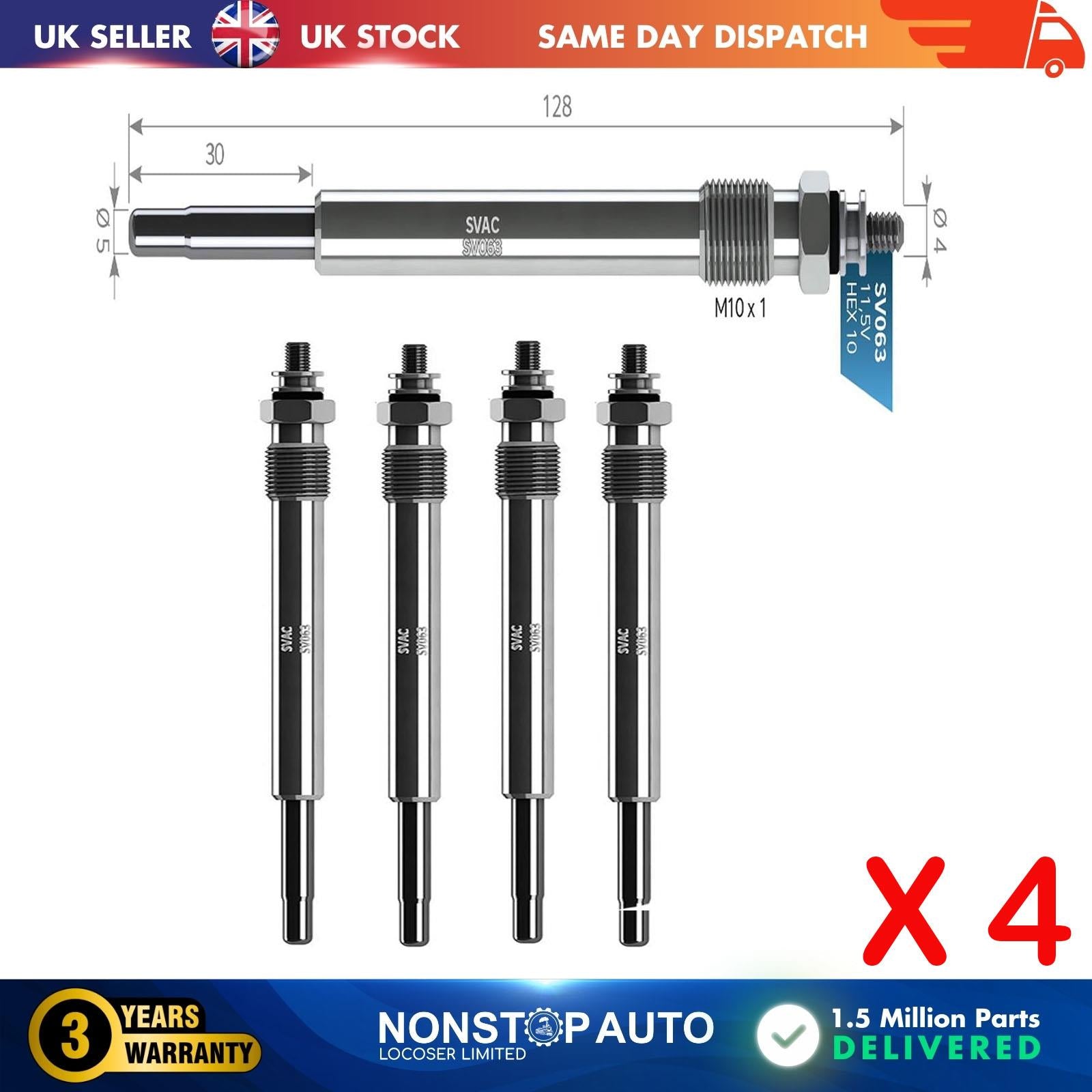 4X Glow Plugs For MERCEDES A-Class A Vaneo 160 CDI 170 CDI 1.7 CDI A0011592701