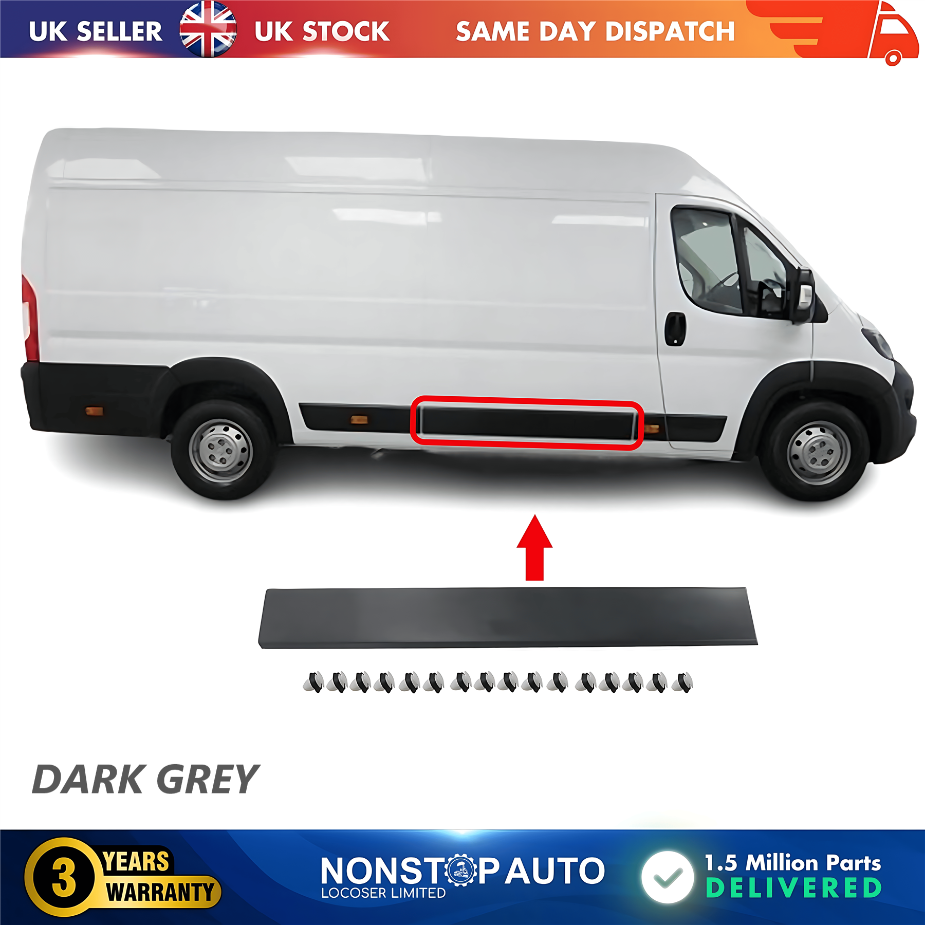 Moulding Trim Panel Middle Right For CITROEN Relay PEUGEOT Boxer FIAT Ducato 2006 on 8546T6