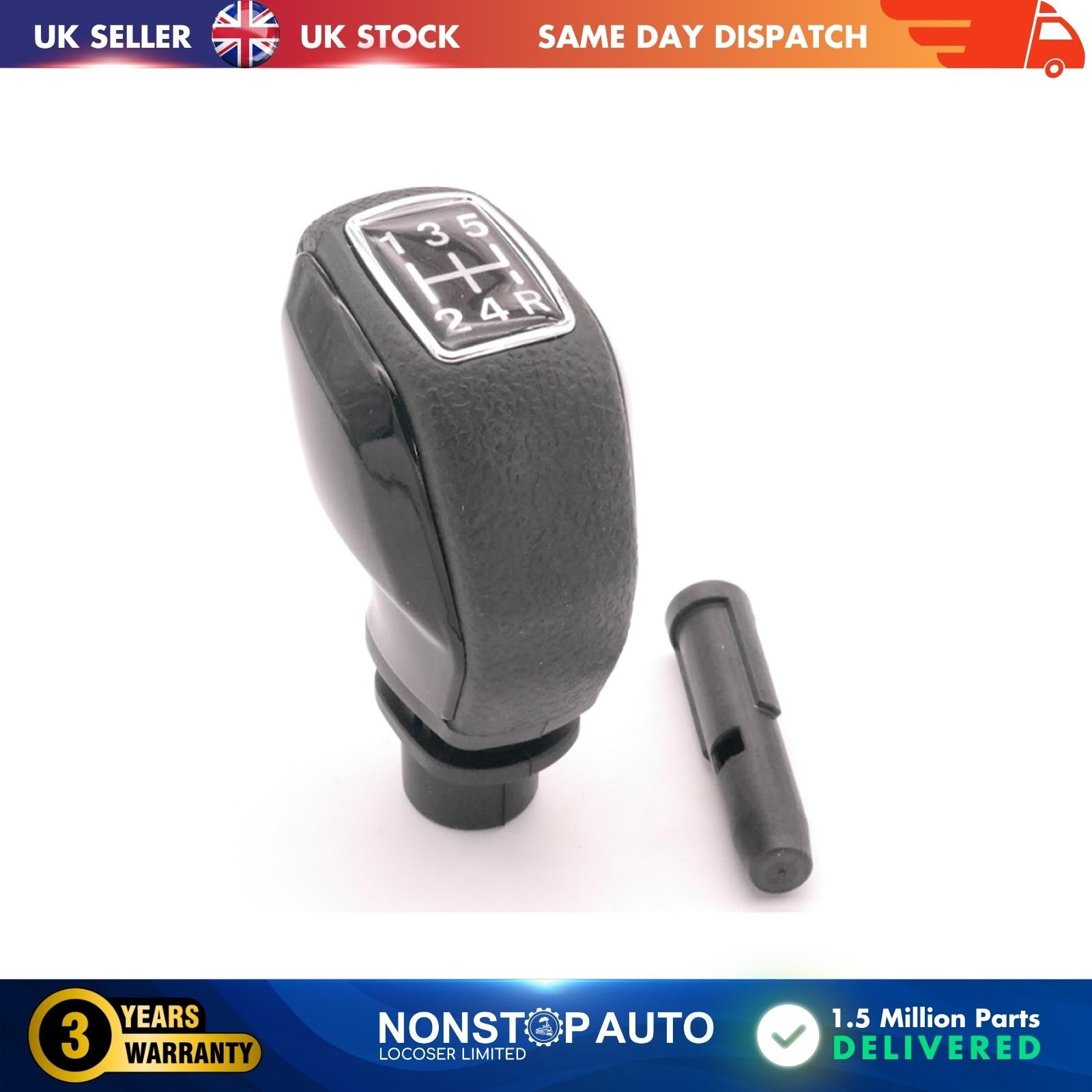 GEAR SHIFT KNOB Black  white numbers  FOR PEUGEOT 206 207 307 407 301 3008 CITROEN C3 C4 Elysee 96738471W