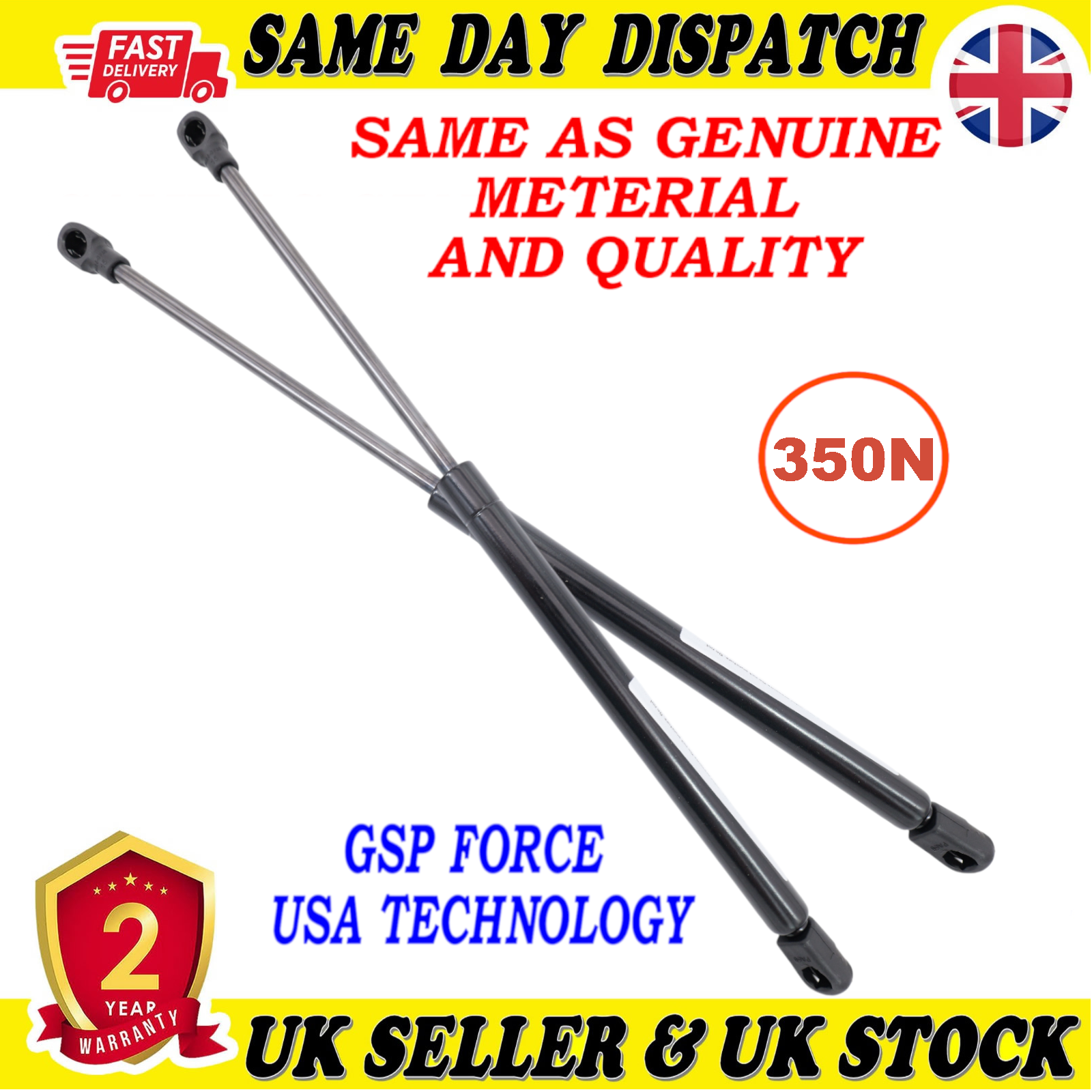 2X TAILGATE BOOT GAS STRUTS 350 Newton FOR BMW 6 E63 ALPINA B6 Coupe 51247008764
