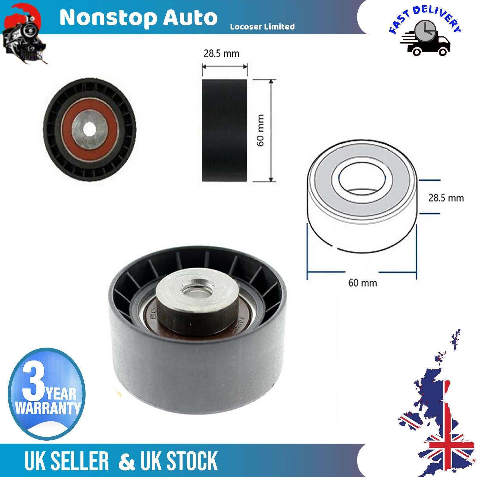 Timing Belt Tensioner Pulley - V - Ribbed Belt Idler  For PORSCHE 911