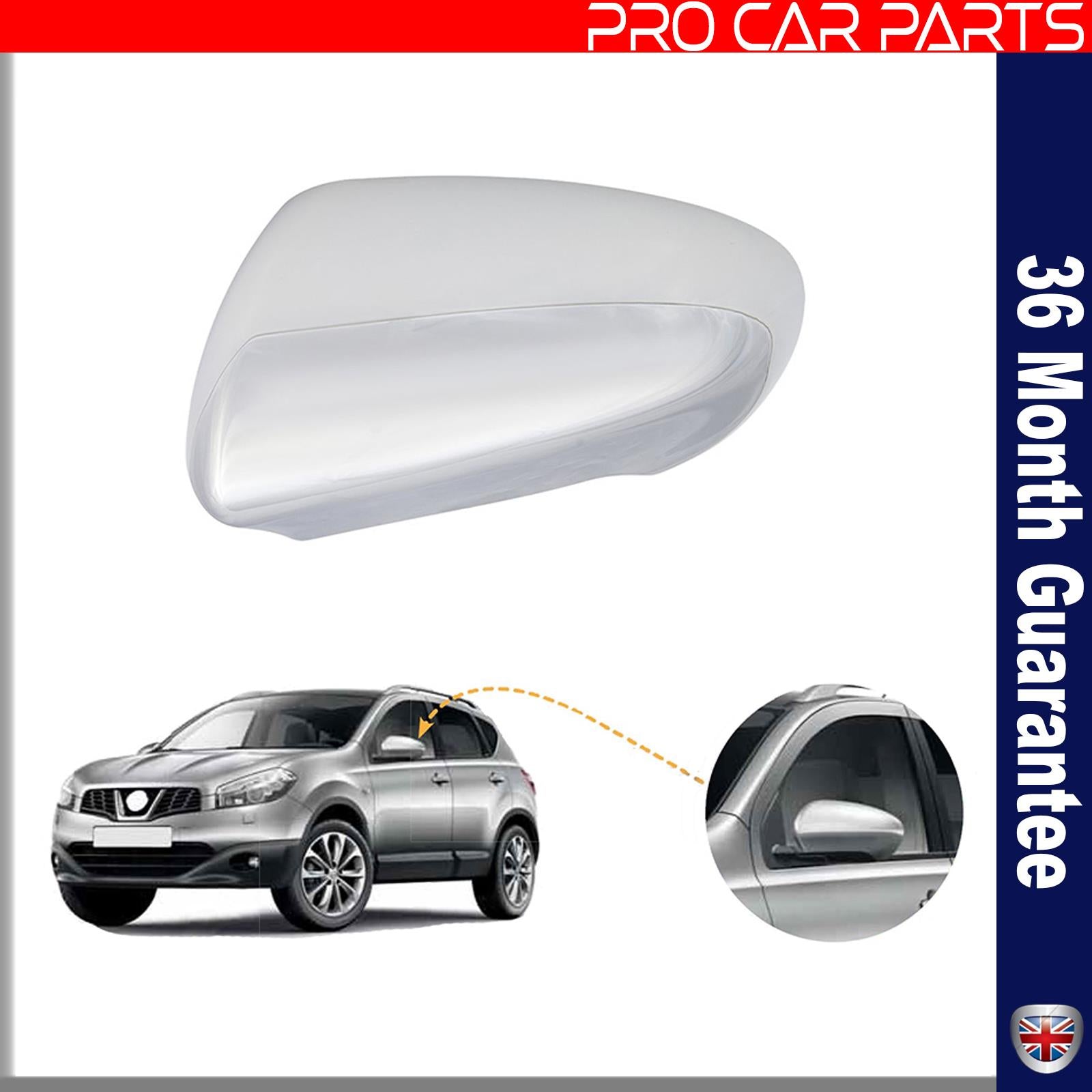 Wing mirror cover cap chrome / Left & Right side FITS NISSAN QASHQAI 07-14