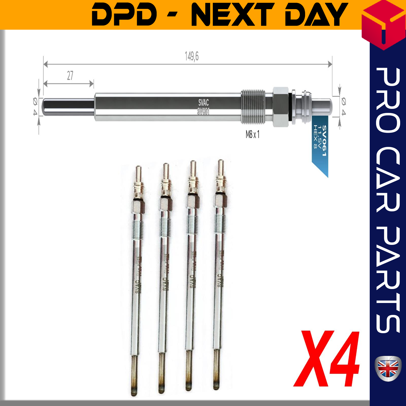 4 X MITSUBISHI COLT 1.5 DI-D / SMART SMART FORFOUR 1.5 CDI Glow Plug