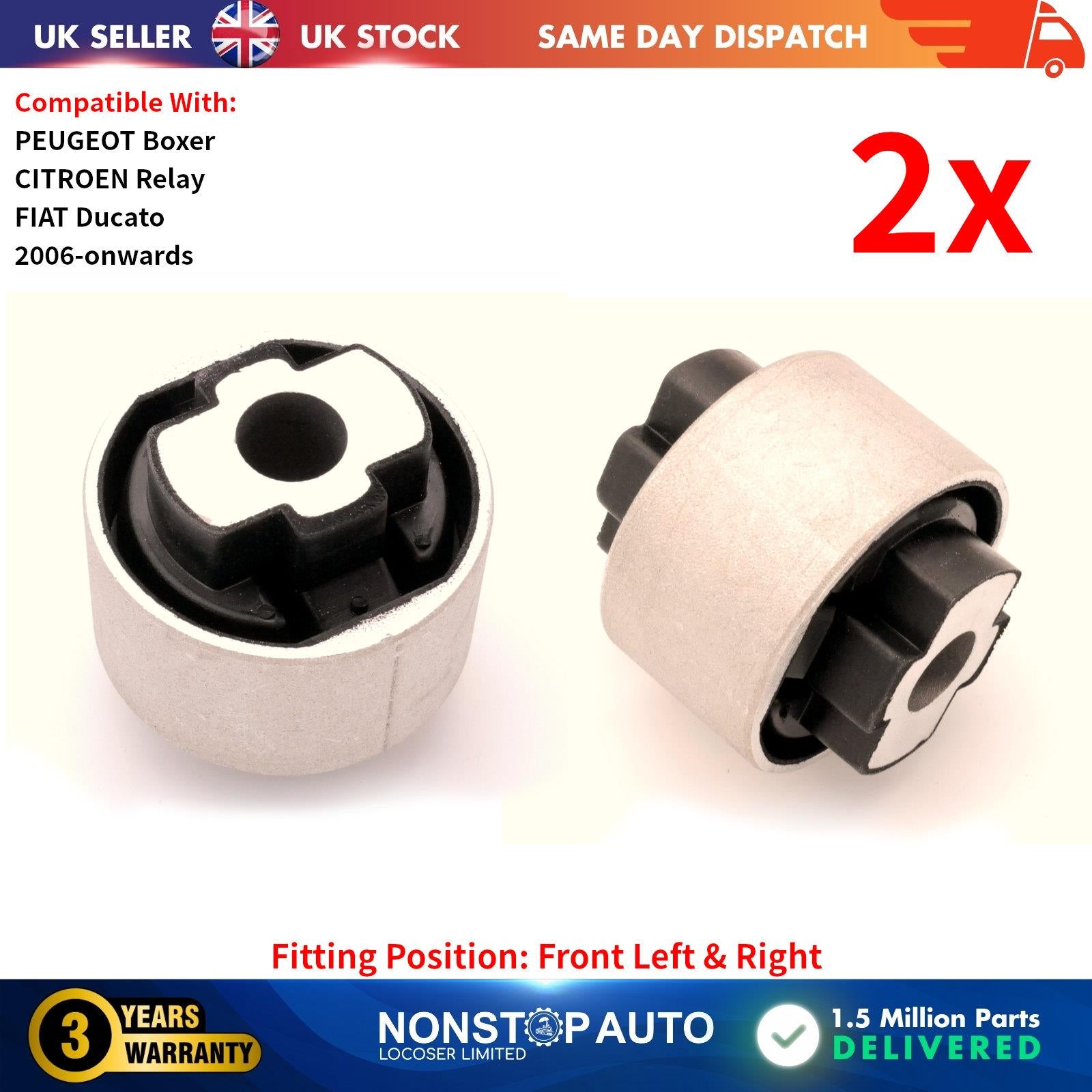 2X Wishbone Control Arm Bush For FIAT Ducato PEUGEOT Boxer CITROEN Relay 2006 on