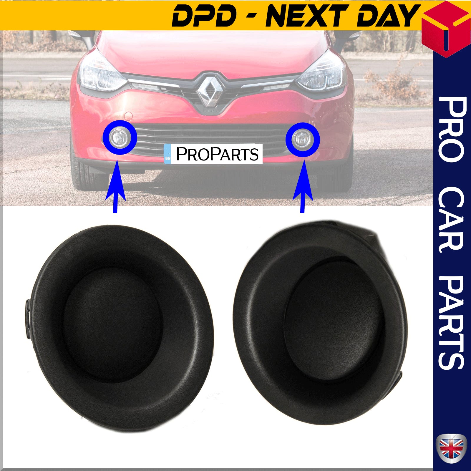 2 X Fog Light Grill Cover Fits Renault  Clio Mk4 263310915RL,263310915RR