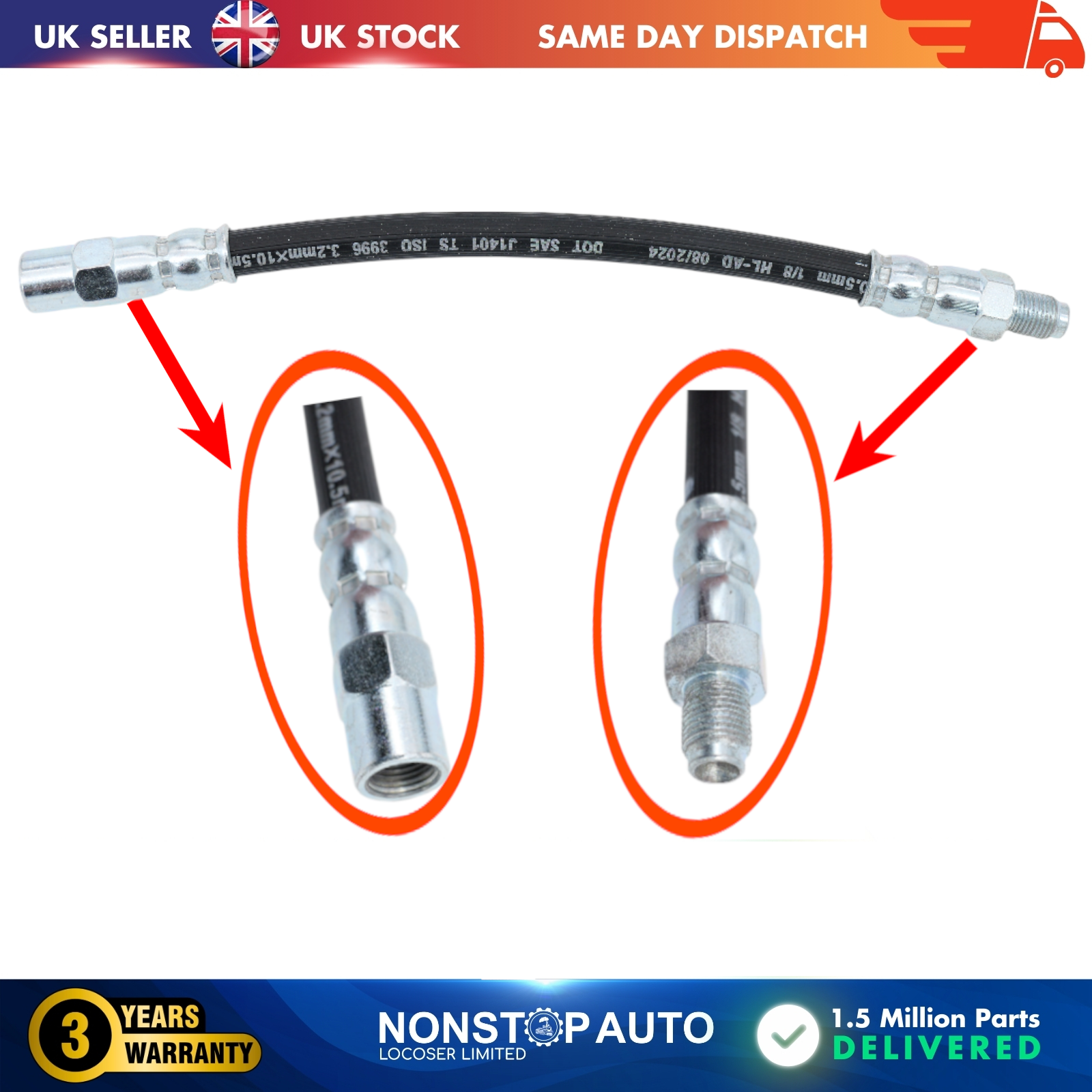 Rear Left Brake Hose Pipe For BMW 3 5 6 7 8 Z1 Z3 AUDI 100 C3 200 C3 A6 C4 34321108134