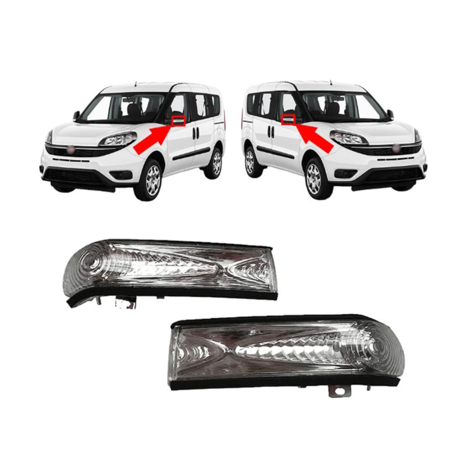 Wing Mirror Indicator Repeater Lens Light Left & Right Side Pair For FIAT Doblo (2009 â€“ 2017) VAUXHALL / OPEL Combo MK3 D X12 (2011-2018)