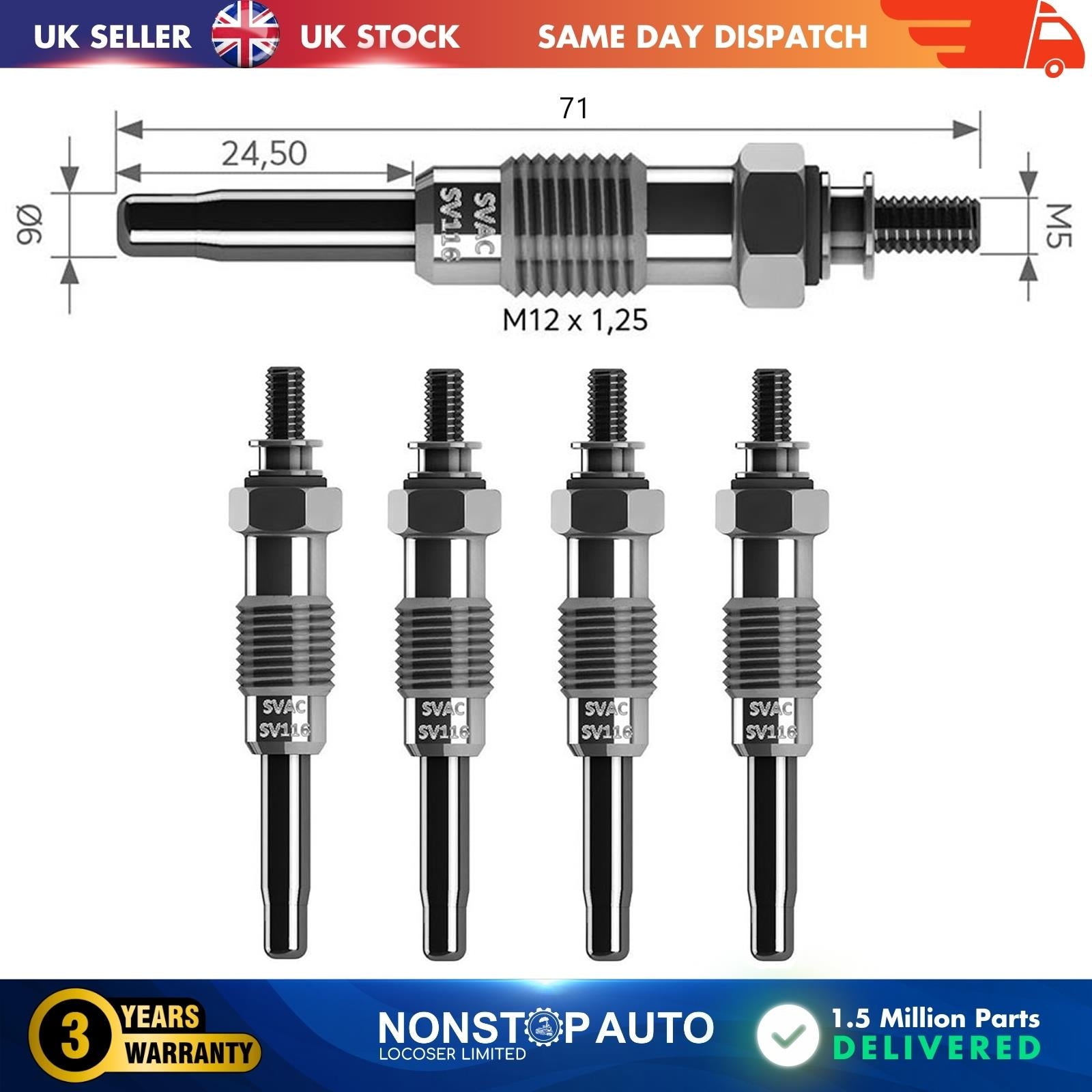 4X Glow Plugs For HYUNDAI ix55 3.0 V6 CRDi 4WD Lantra II 367103A000