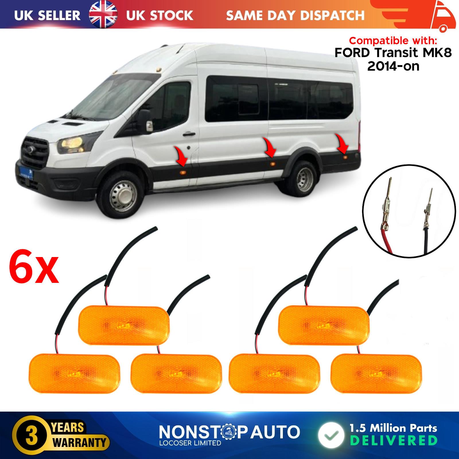 6x SIDE MARKER LIGHT LAMP LENS FOR FORD TRANSIT MK8 1832493