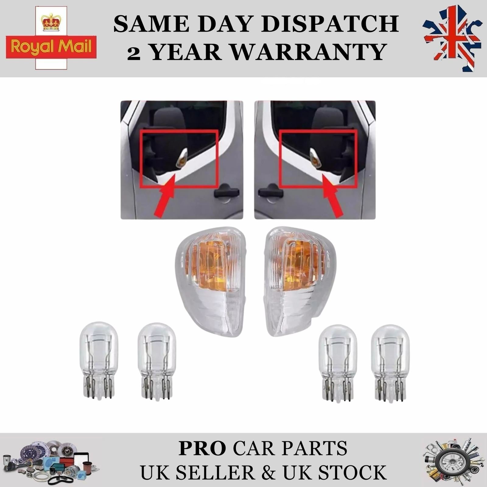 Wing Mirror Side Indicator Lens RIGHT + LEFT  for VAUXHALL MOVANO 261603141R