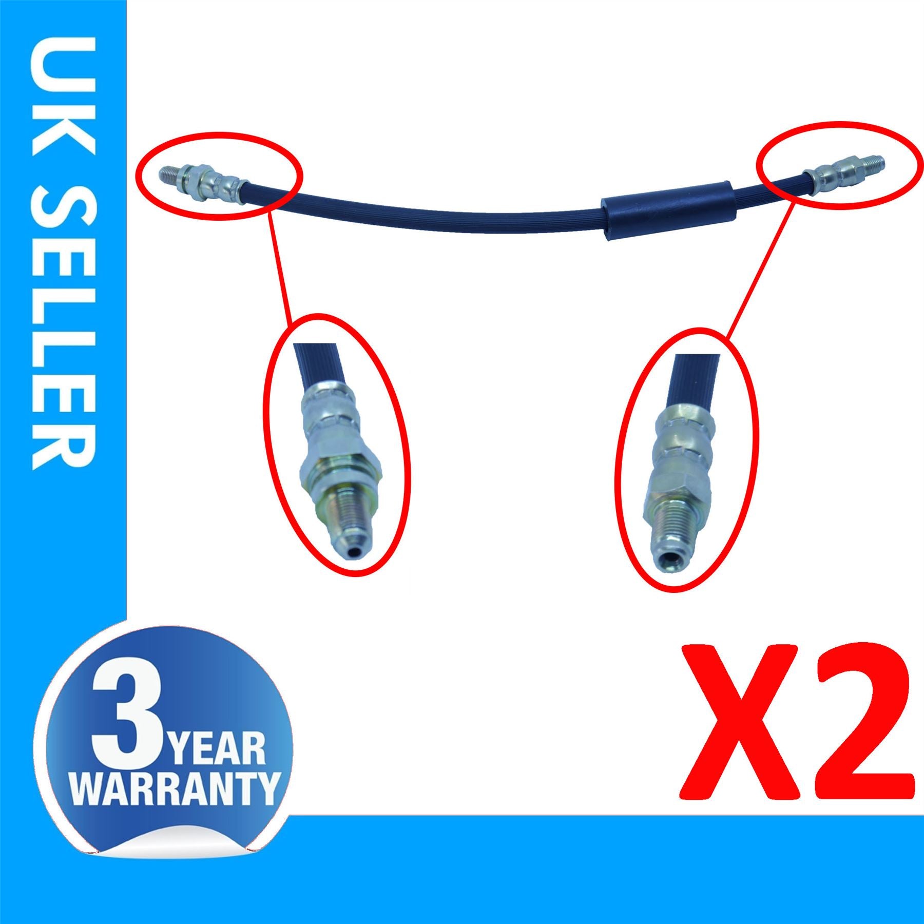 2X Rear Brake Hose Pipe For FORD KA Mk1 Puma Left & Right Side 98KB2282AC