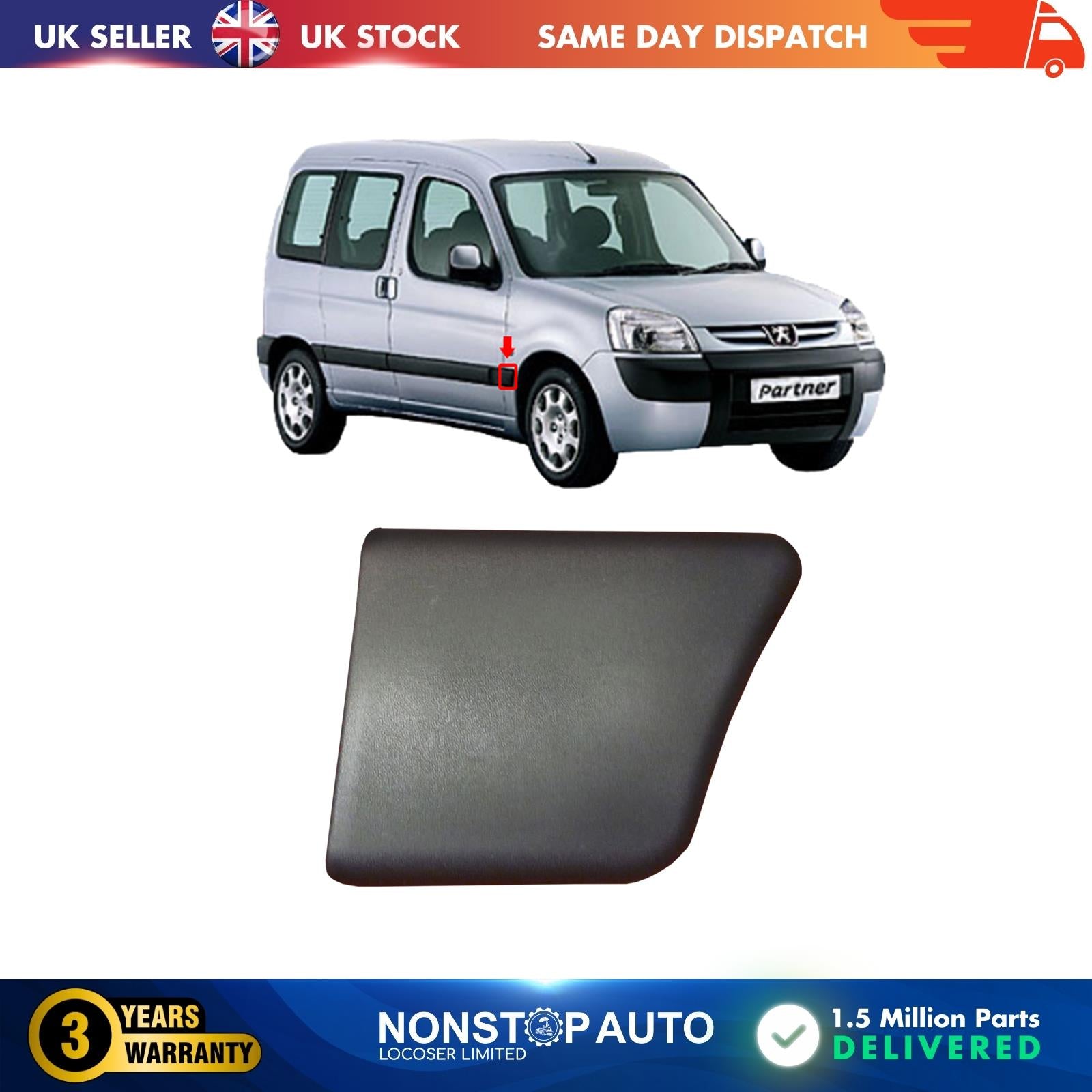 Door Panel Trim Moulding Strap Front Fits PEUGEOT Partner CITROEN  Berlingo 8544J6
