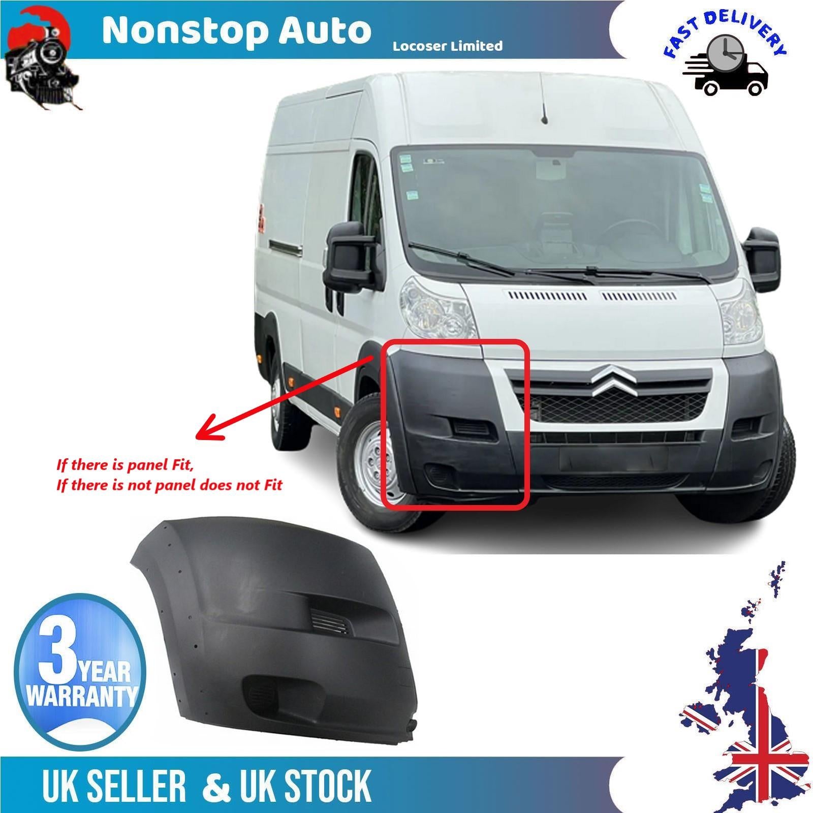 Front Bumper Corner Cap Right No Fog Hole For CITROEN Relay 2006-2014 7401FW