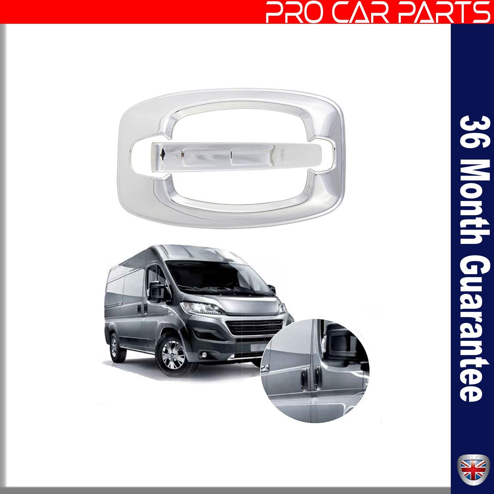 For Fiat Ducato Peugeot Boxer Citroen Relay door handle cover chrome (8 pieces)