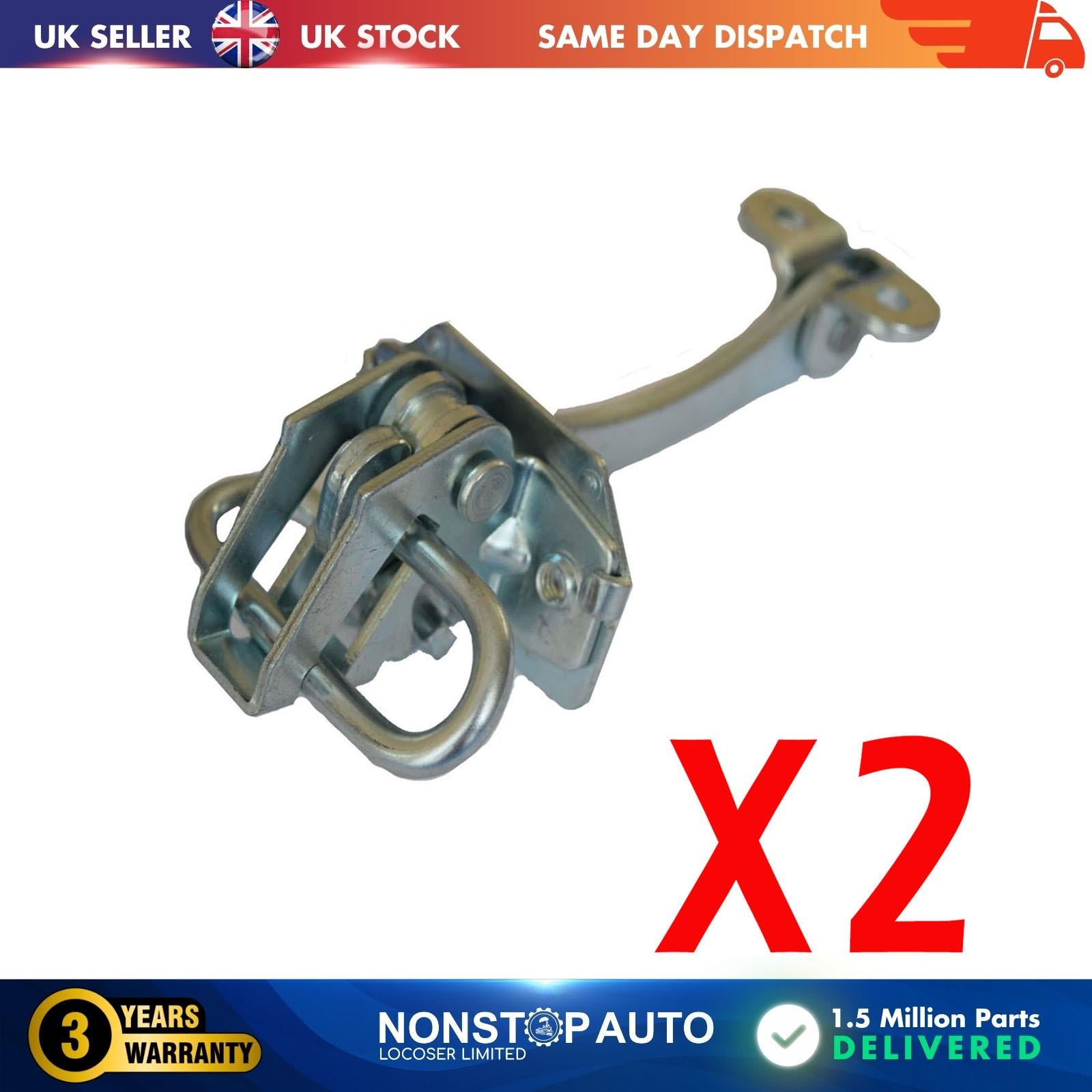 2 X Front Door Hinge Stop Check Strap Limitery Right and Left Side Fits  FIAT Doblo 51772768