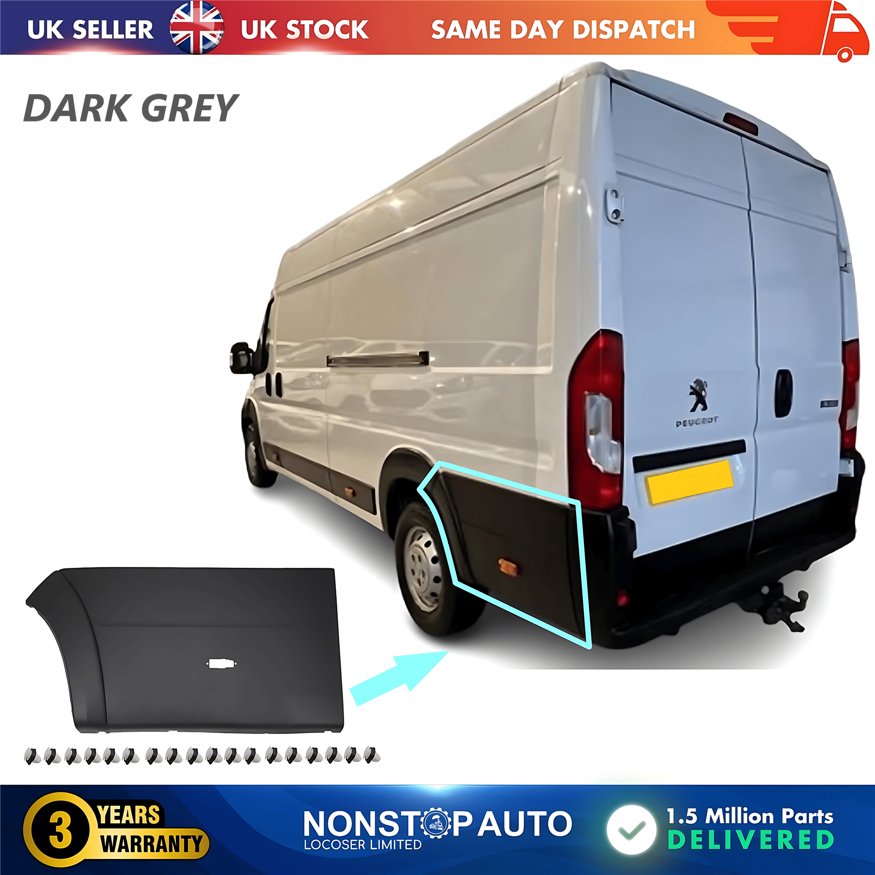 Moulding Trim Quarter Panel Rear Left For CITROEN Relay PEUGEOT Boxer FIAT Ducato 2006 on 8547AW