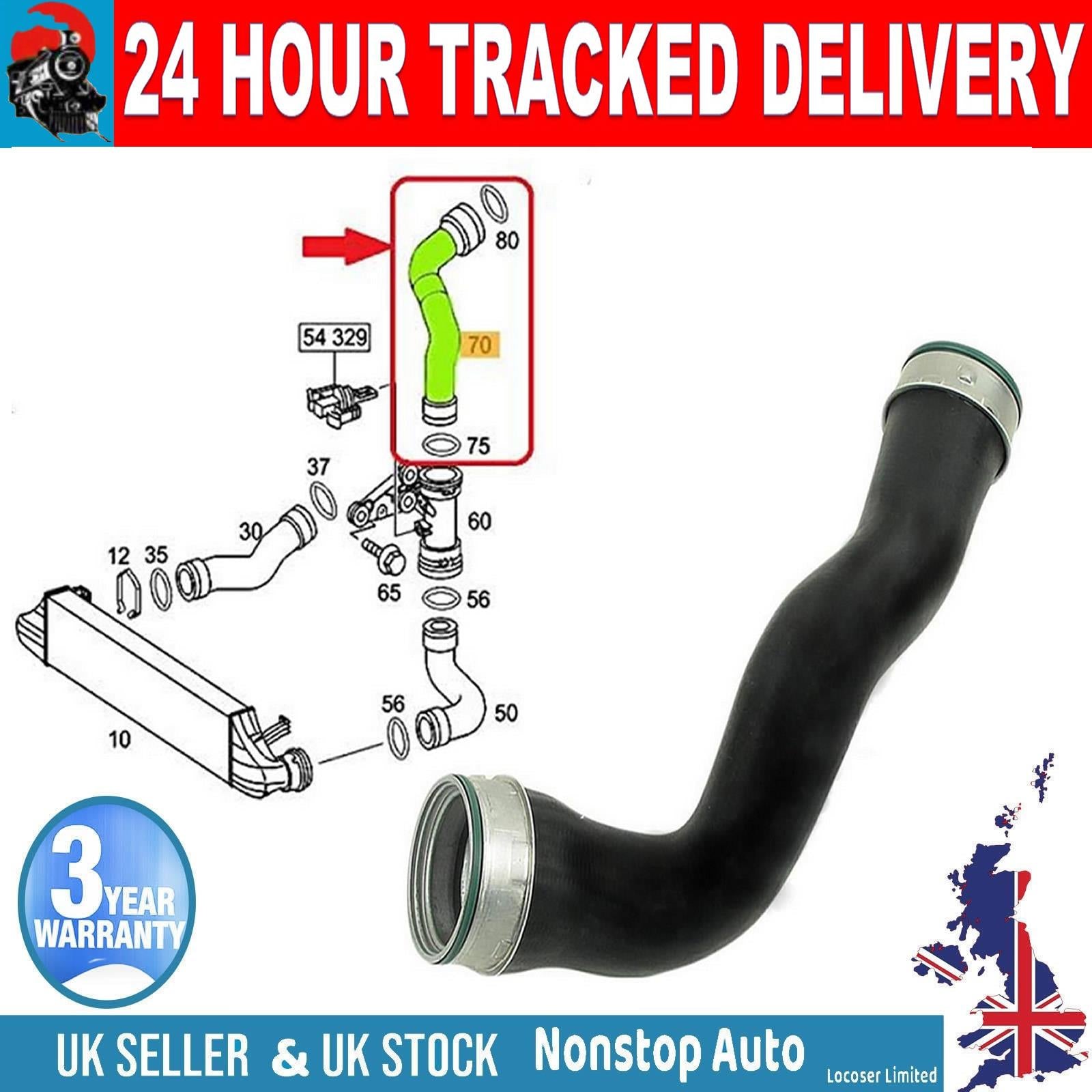 TURBO INTERCOOLER HOSE PIPE FOR MERCEDES S203 W203 CL203 C209 CLK 2035282982