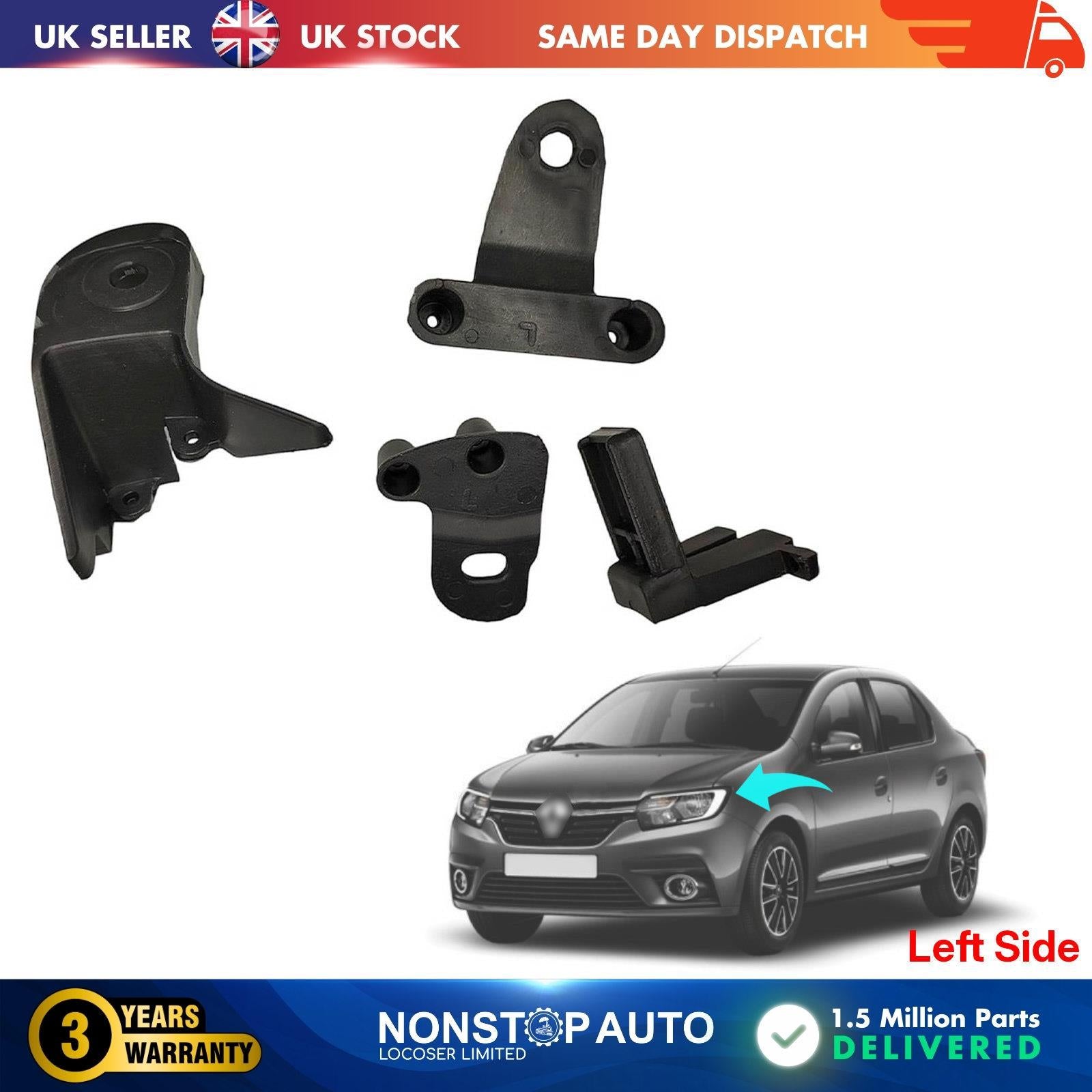 Headlight Repair Kit Bracket Mount Clips Left For RENAULT Symbol III DACIA Sandero II 260606236R