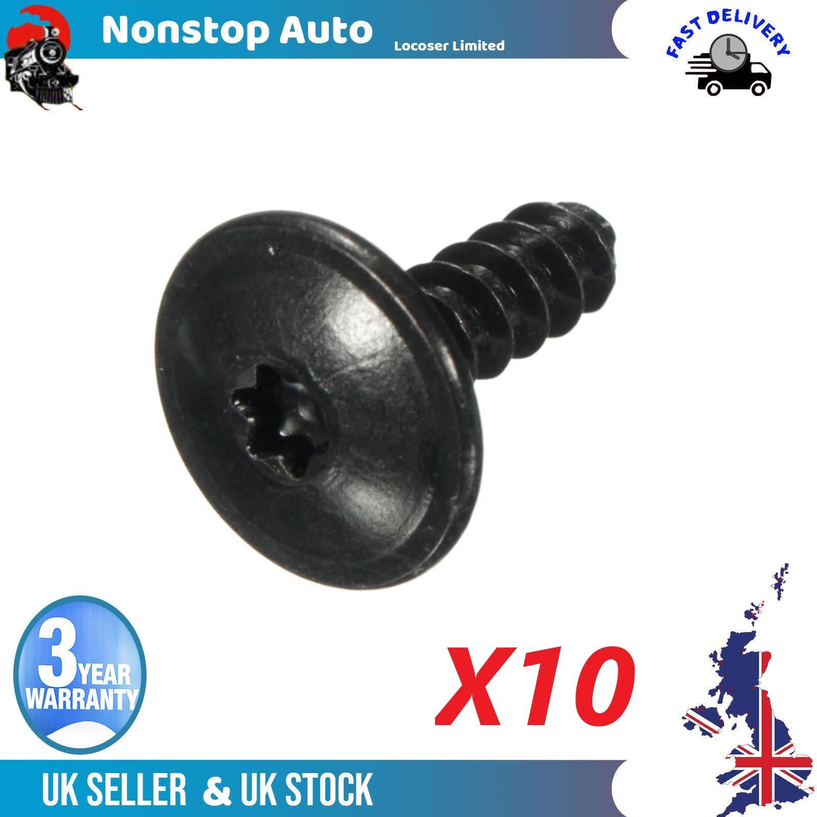 10X Wheel Arch Inner Liner Splash Guard Torx Screw Panel Clips For VW AUDI SEAT SKODA