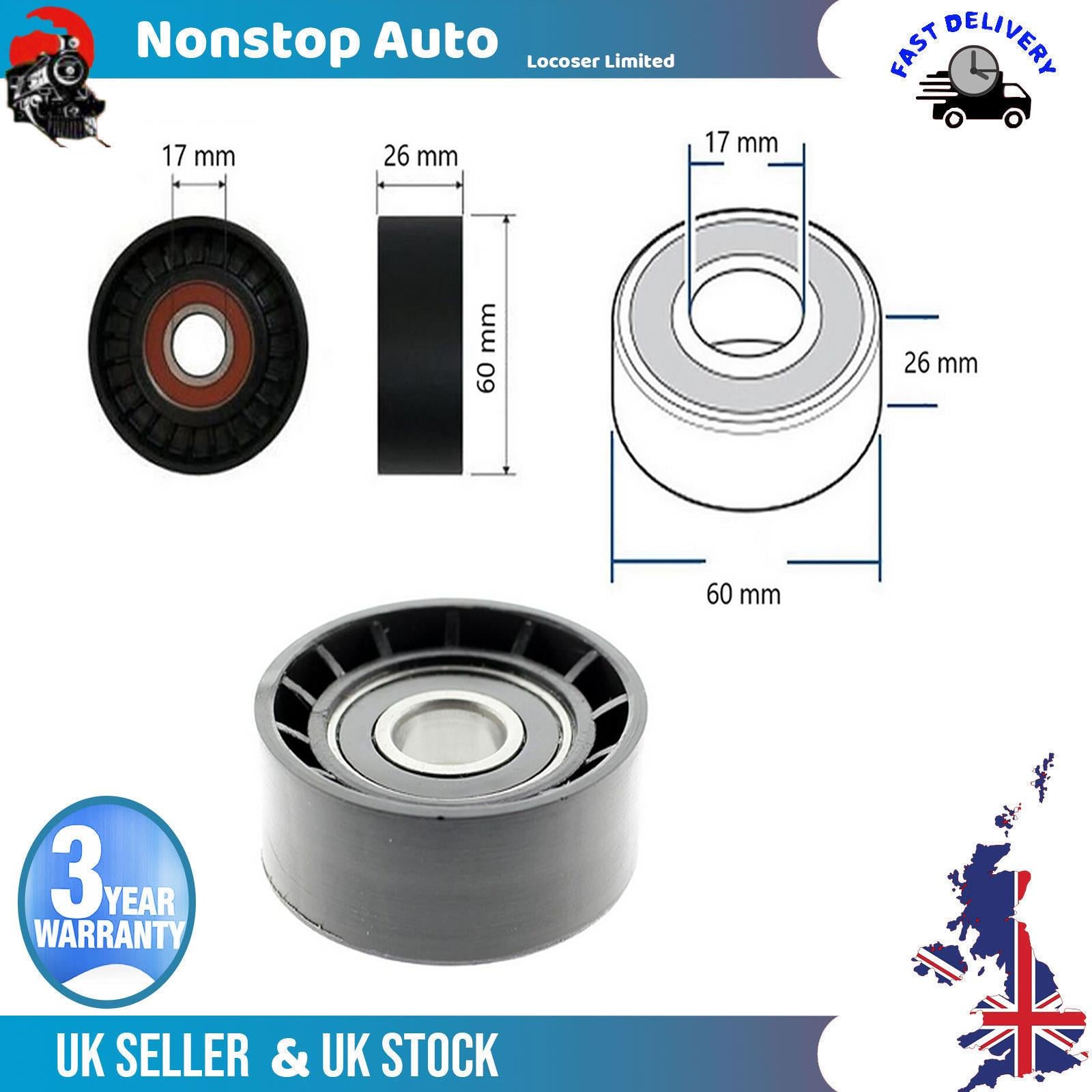 Fan Belt Tensioner Pulley -V- Ribbed Belt Idler  For CITROEN Nemo Berlingo