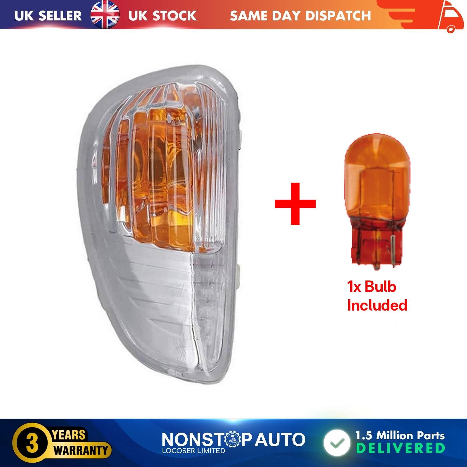Door Wing Mirror Side Indicator Light Lens Right Side Fits  NISSAN NV400