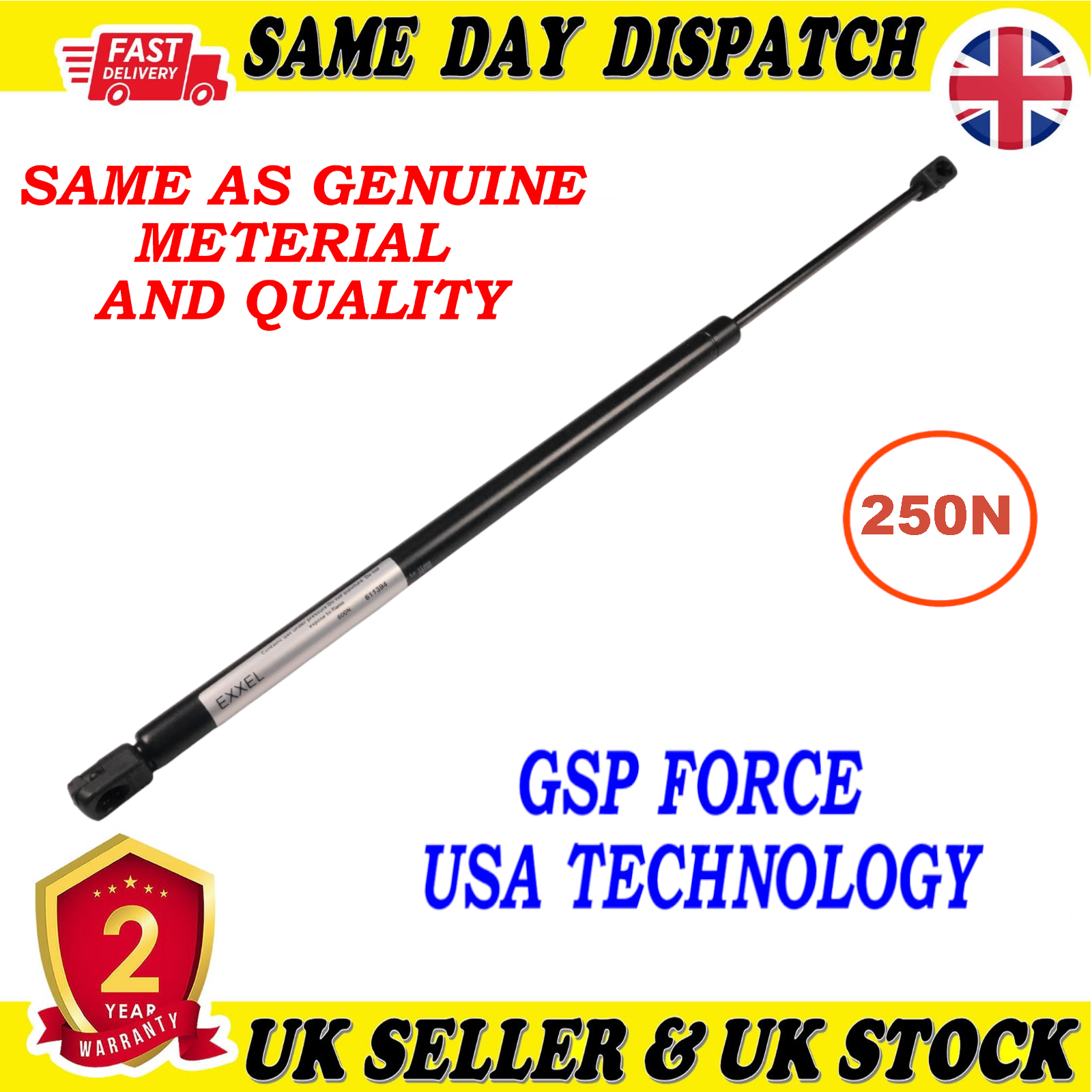 TAILGATE BOOT GAS STRUTS 250 Newton FOR JEEP GRAND CHEROKEE IV 55113748AA