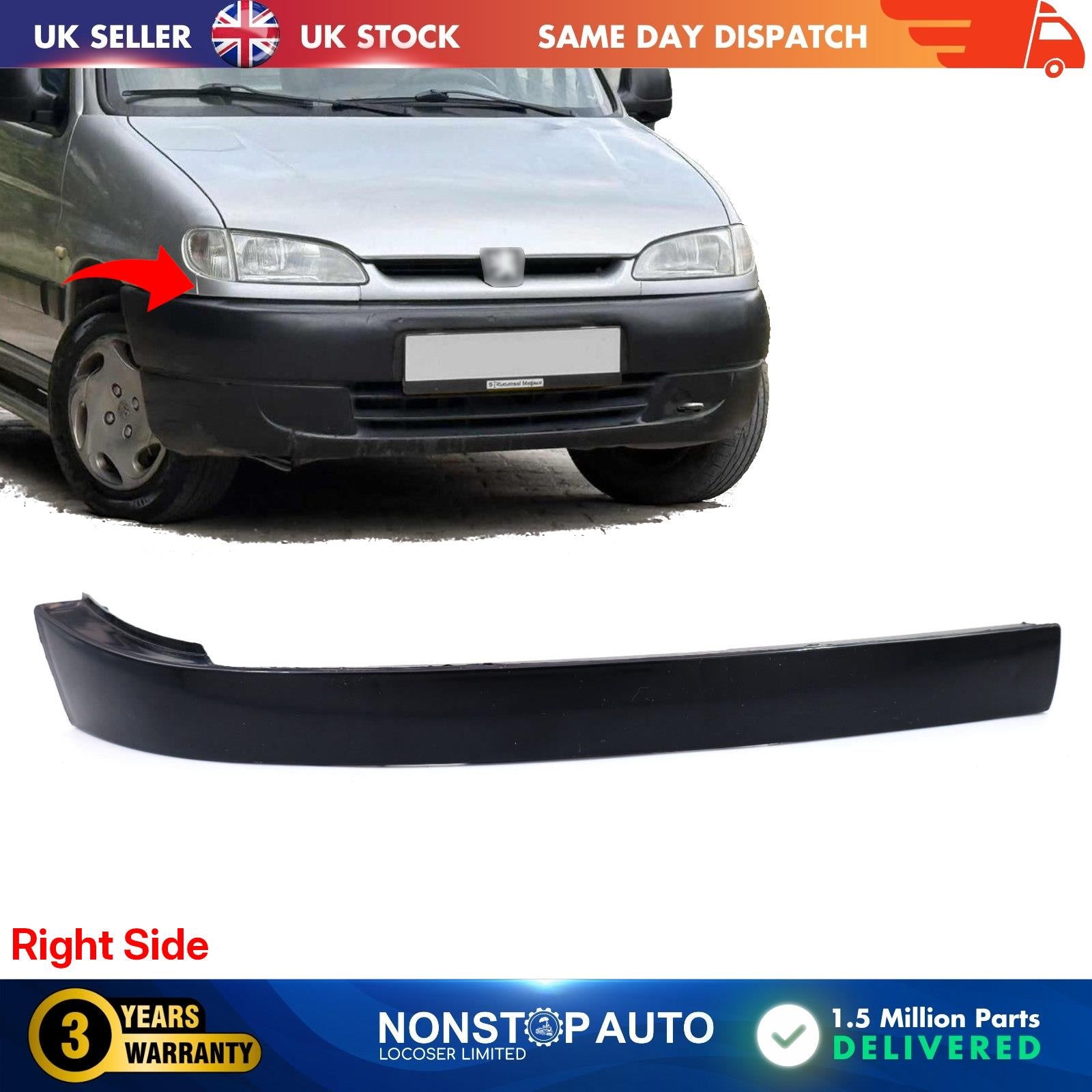 FOR PEUGEOT PARTNER CITROEN BERLINGO 1996-2002 RIGHT LOWER UNDER HEADLIGHT TRIM 781096