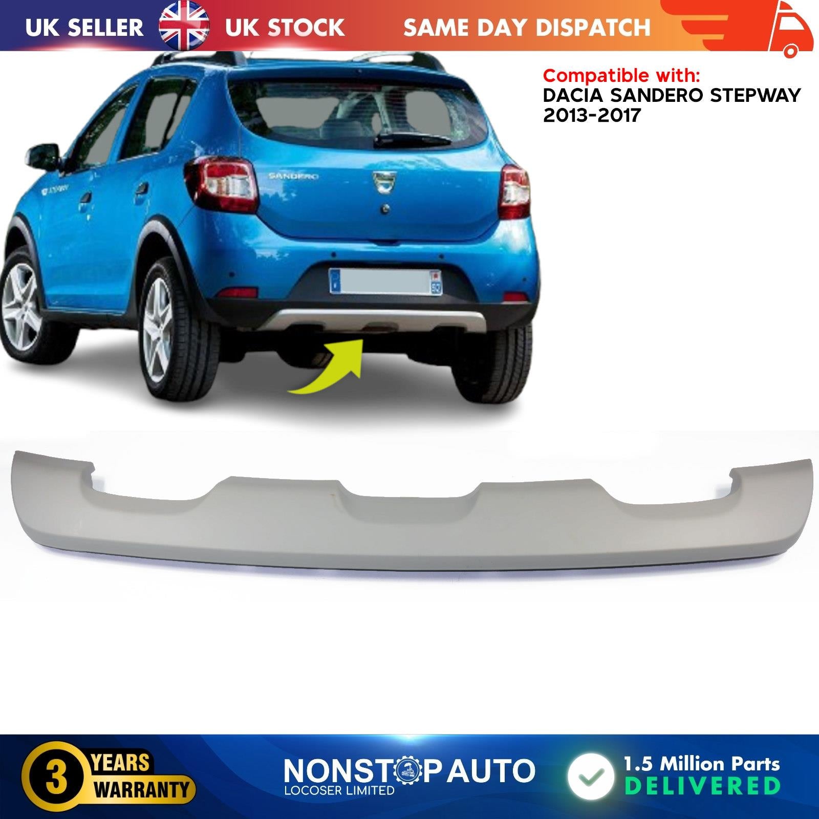 REAR BUMPER SPOILER UNDER COVER DIFFUSER FOR DACIA SANDERO STEPWAY 2013 - 2017 850701446R
